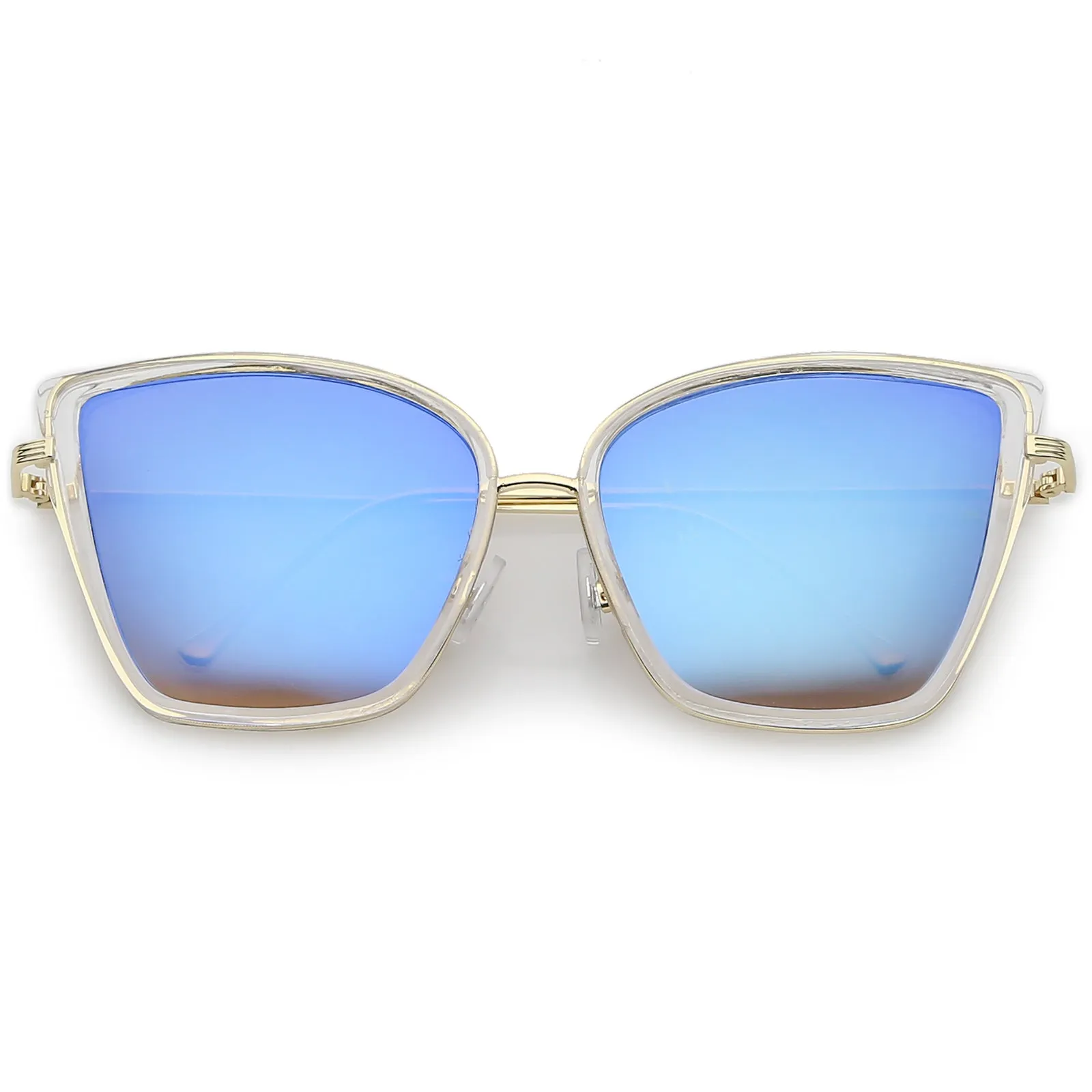 Women's Oversize Cat Eye Sunglasses With Slim Arms Colored Mirror Lens A919 sold by ZeroUV product image thumbnail 4