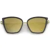 Women's Oversize Cat Eye Sunglasses With Slim Arms Colored Mirror Lens A919 sold by ZeroUV