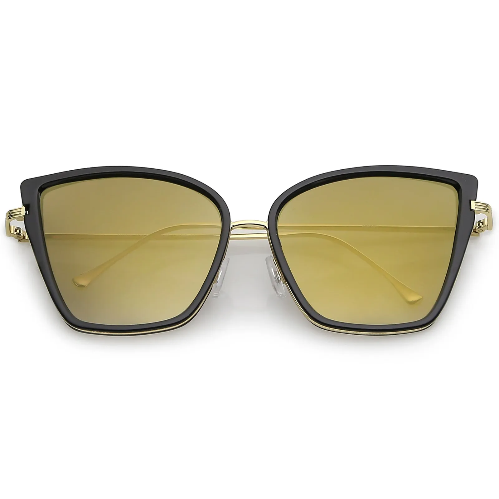 Women's Oversize Cat Eye Sunglasses With Slim Arms Colored Mirror Lens A919 sold by ZeroUV