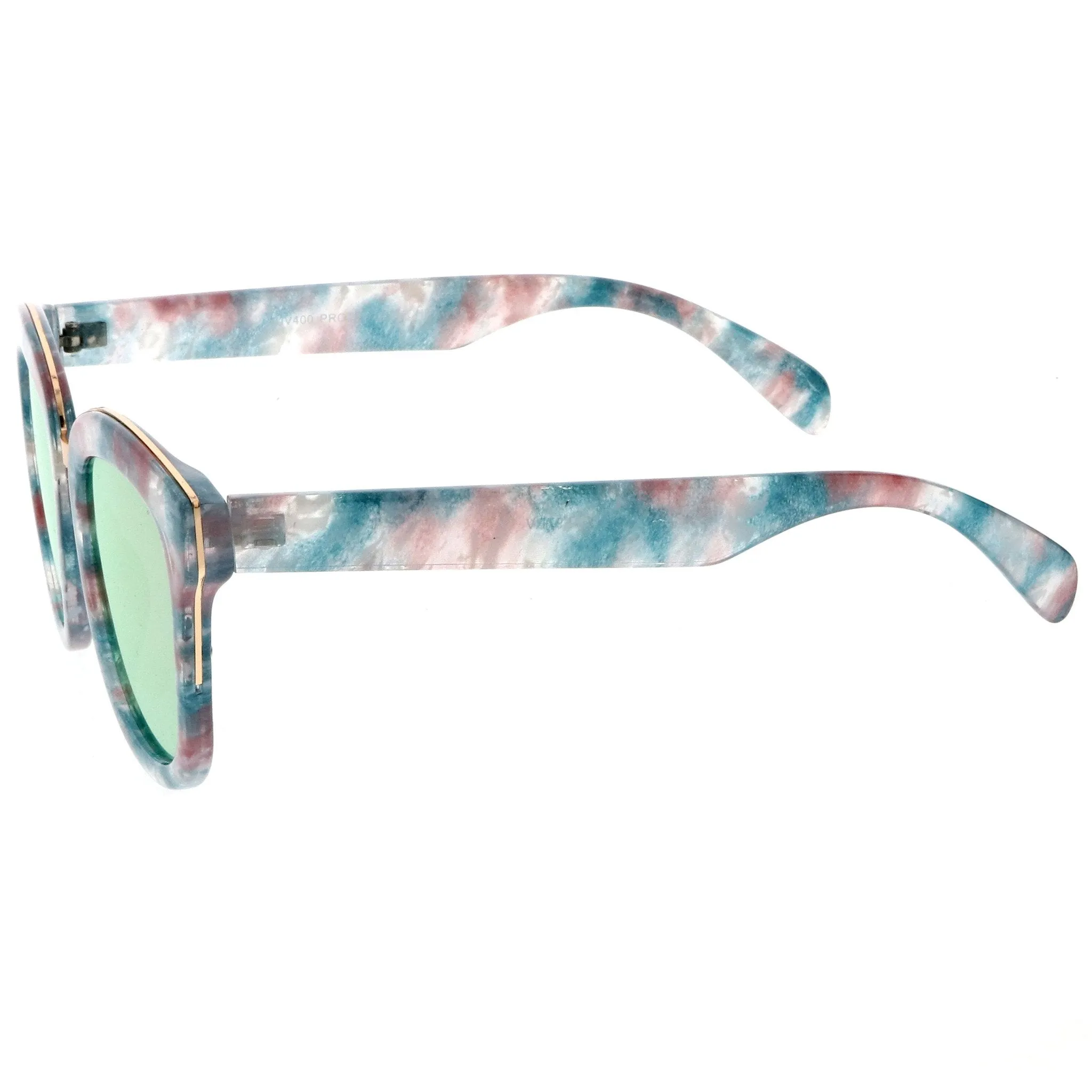 Women's Marble Mirrored Flat Lens Cat Eye Sunglasses C152 sold by ZeroUV product image thumbnail 5