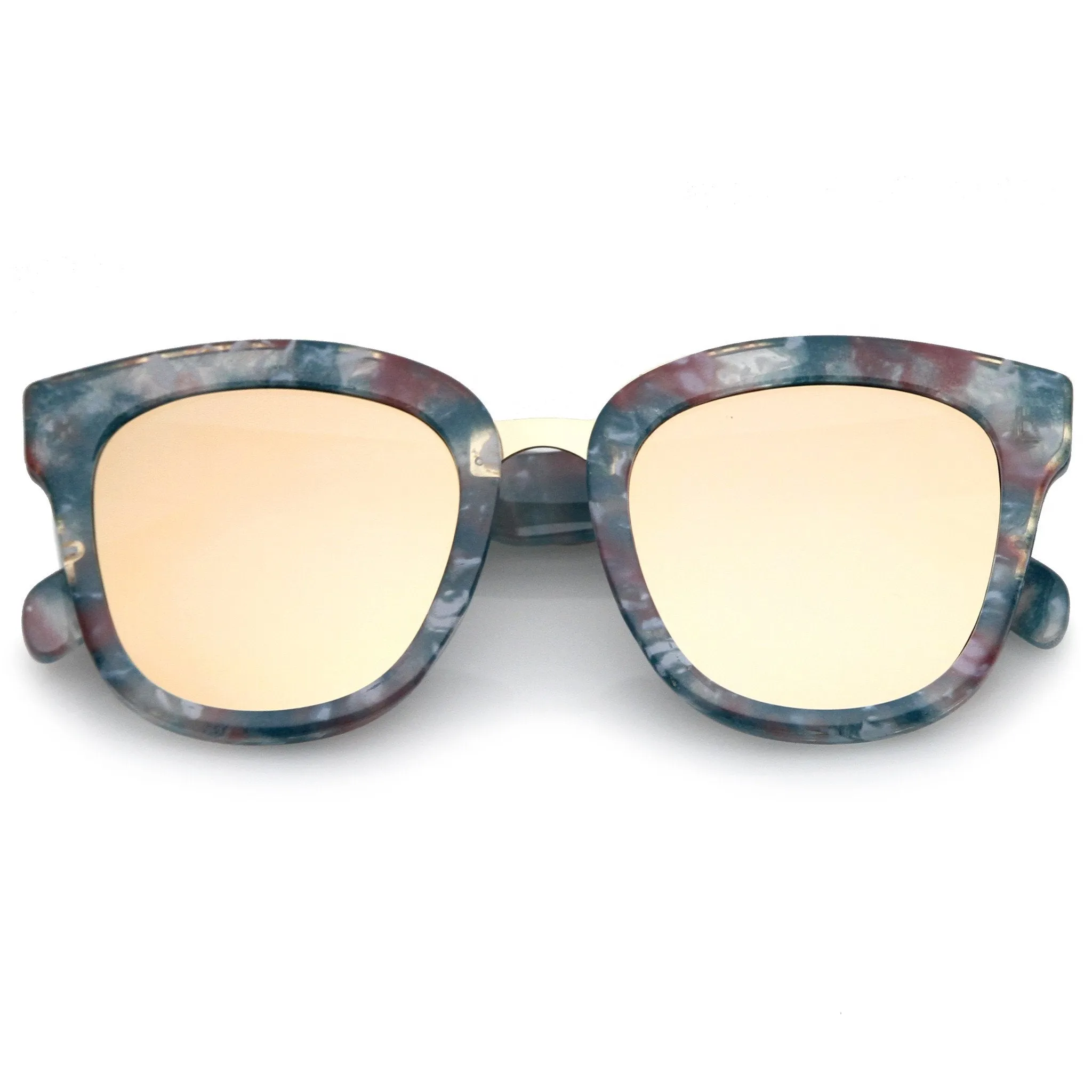 Women's Marble Mirrored Flat Lens Cat Eye Sunglasses C152 sold by ZeroUV product image thumbnail 3
