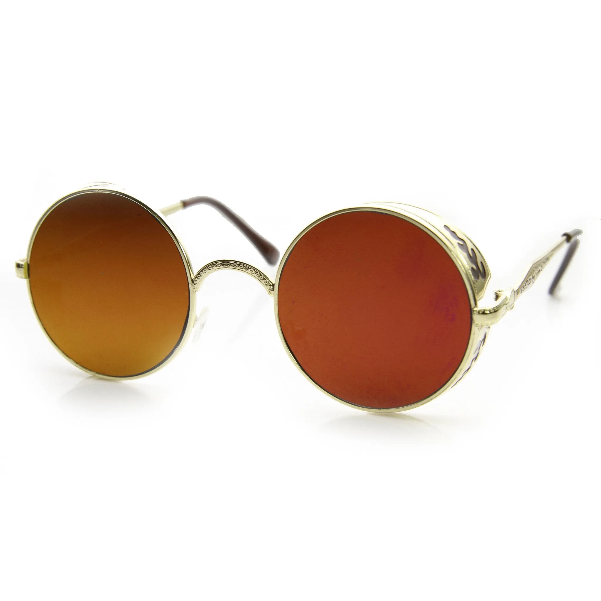Vintage Inspired Round Metal Can Steampunk Sunglasses 9577 sold by ZeroUV product image thumbnail 5