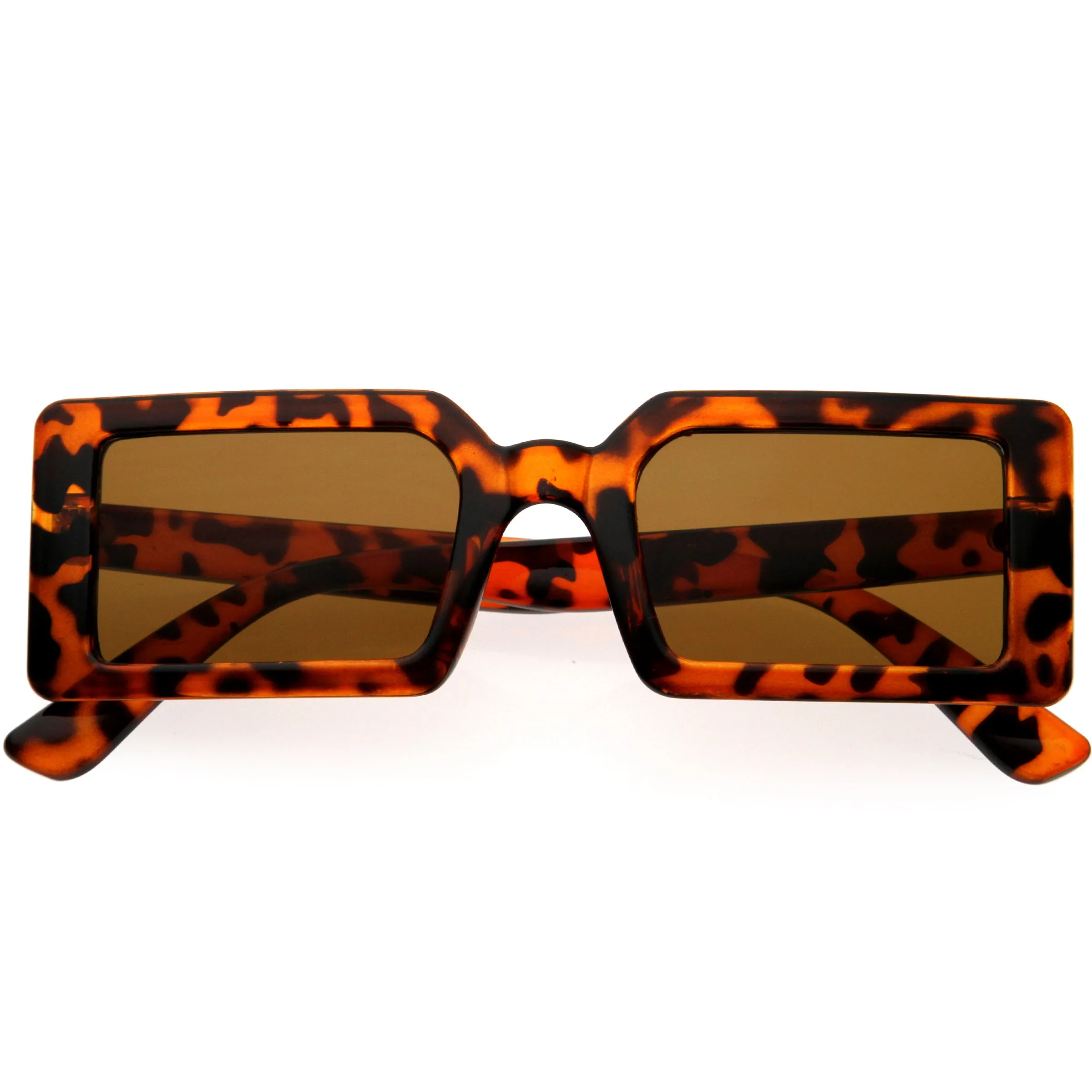 Retro 90s Rectangular Neutral Colored Lens Square Sunglasses D303 sold by ZeroUV product image thumbnail 4