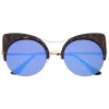Oversize Flat Lens Round Cat Eye Mirror Lens Sunglasses A175 sold by ZeroUV