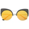 Oversize Flat Lens Round Cat Eye Mirror Lens Sunglasses A175 sold by ZeroUV