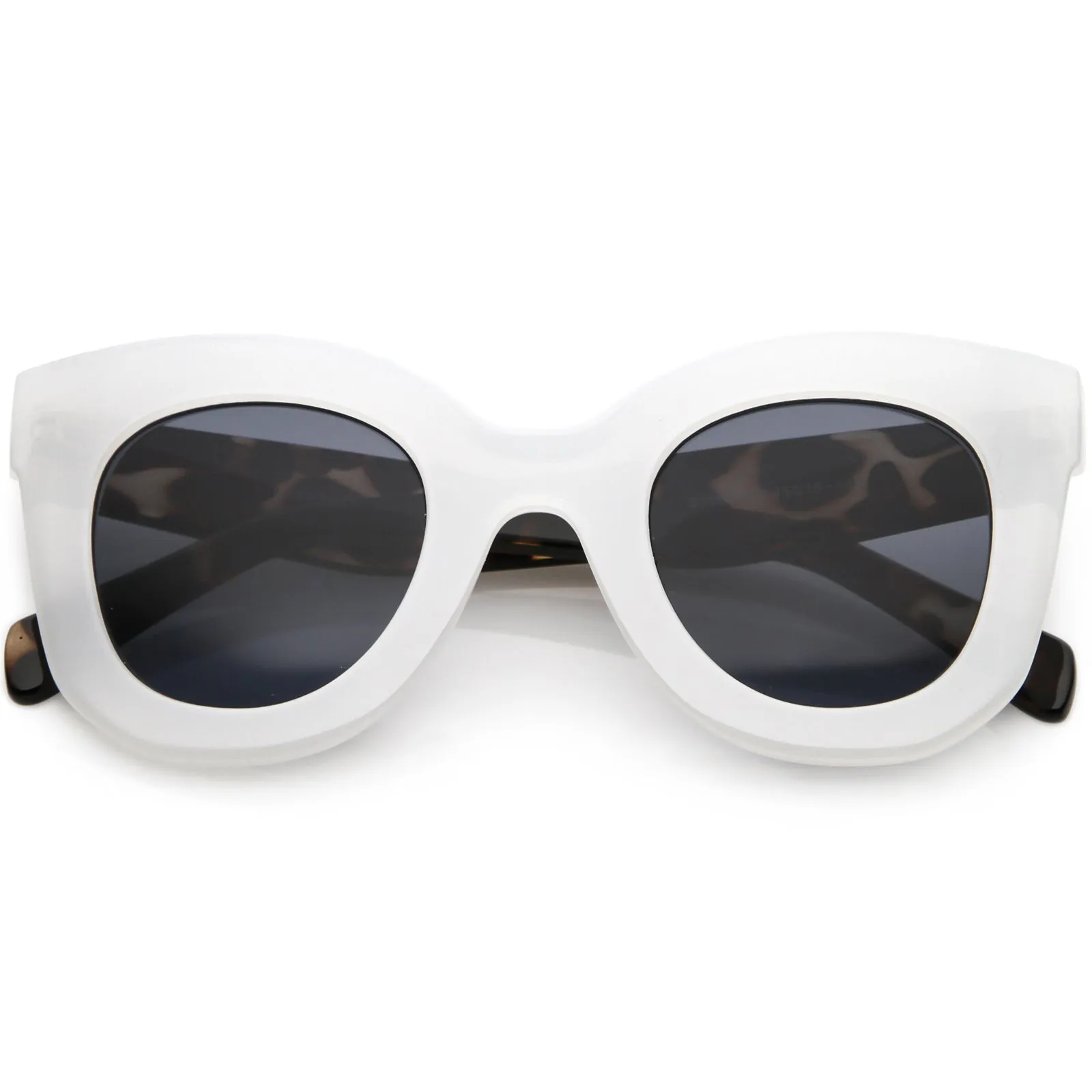 Women's Oversize Chunky Marble Print Horned Rim Sunglasses C838 sold by ZeroUV
