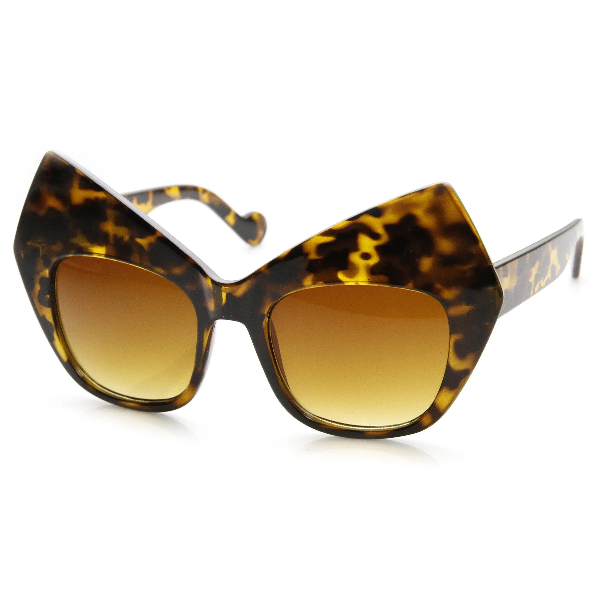 Womens Trendy High Fashion Oversize Geometric Pointed Cat Eye Sunglasses 9399 sold by ZeroUV product image thumbnail 3