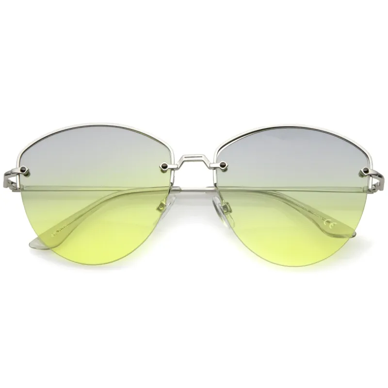 Women's Half Frame Gradient Lens Sunglasses A928 sold by ZeroUV
