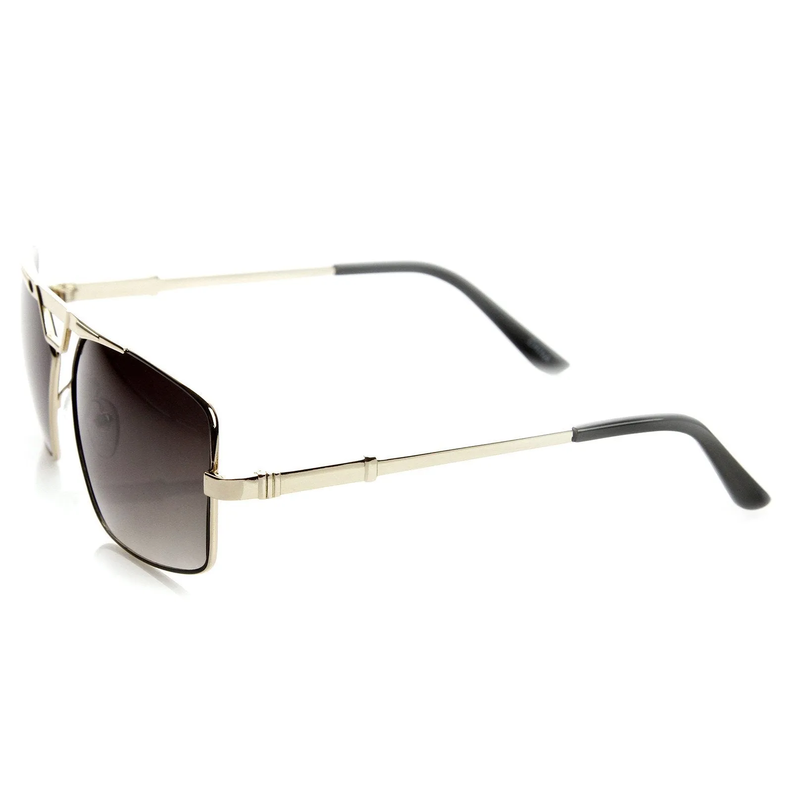 Modern Mens GQ Fashion Large Square Metal Frame Aviator Sunglasses 8988 sold by ZeroUV product image thumbnail 4