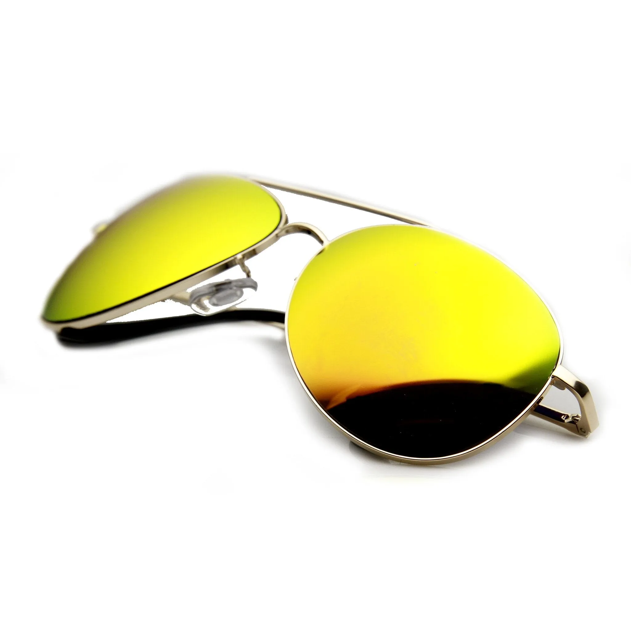 Premium Full Metal Flash Mirror Lens Aviator Sunglasses 1492 sold by ZeroUV product image thumbnail 2