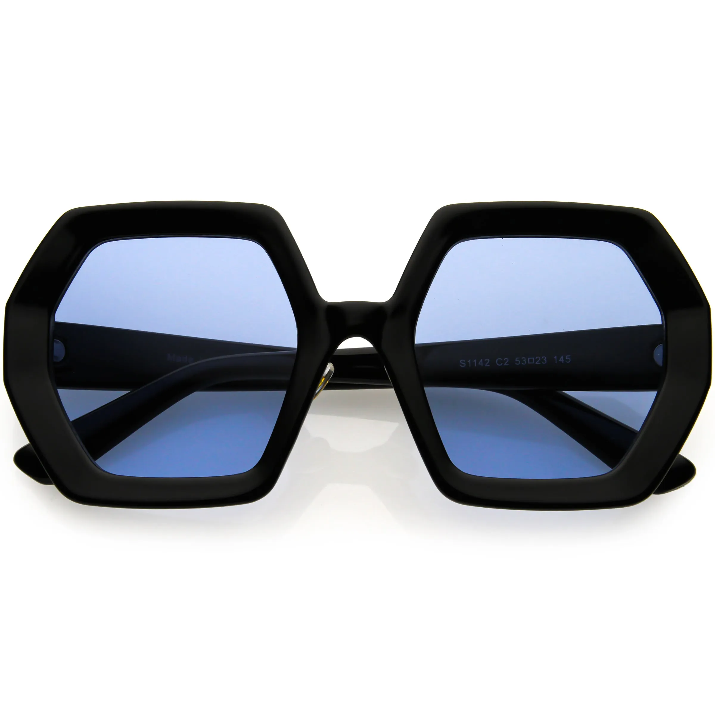 Glamorous Oversized Thick Rimmed Chic Geometric Sunglasses D113 sold by ZeroUV