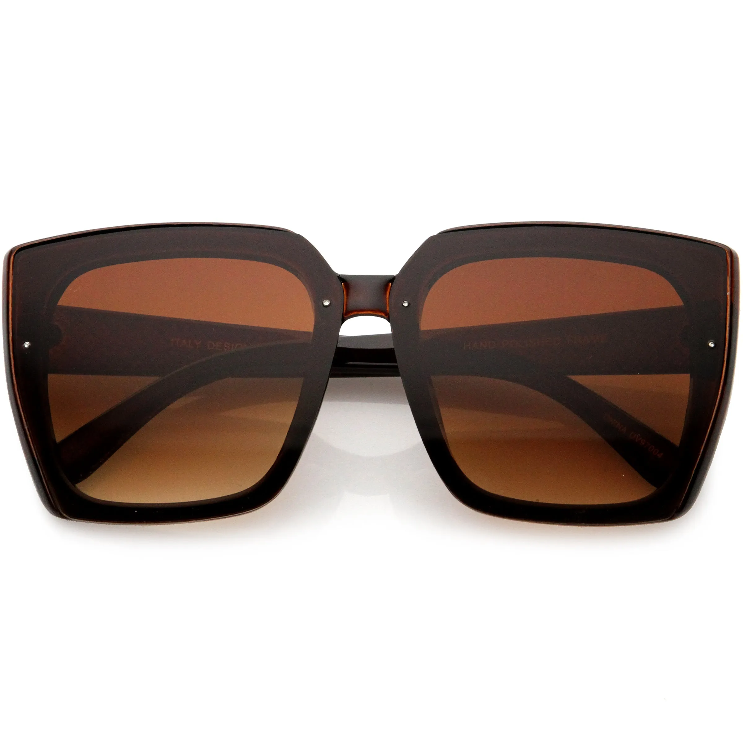 Glamorous Chic Designer-Inspired Argyle Embossed Arms Oversized Square Sunglasses D035 sold by ZeroUV product image thumbnail 4