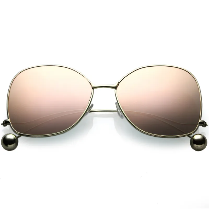Women's Oversize Low Temple Mirrored Flat Lens Sunglasses C212 sold by ZeroUV