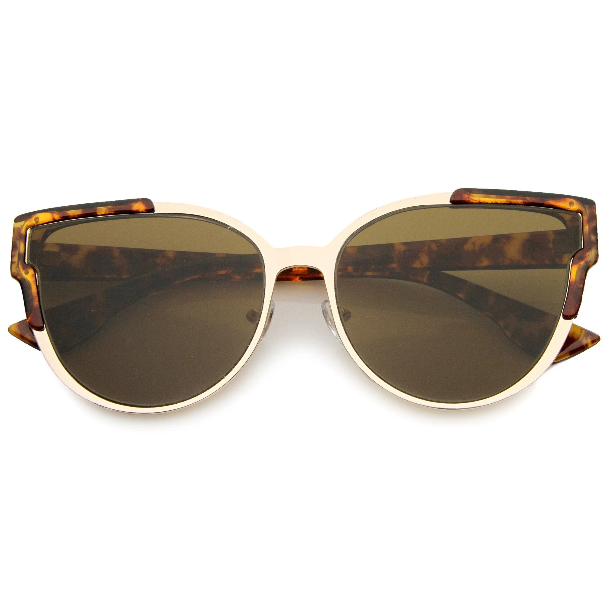 Women's Half Frame Flush Flat Lens Cat Eye Sunglasses A820 sold by ZeroUV