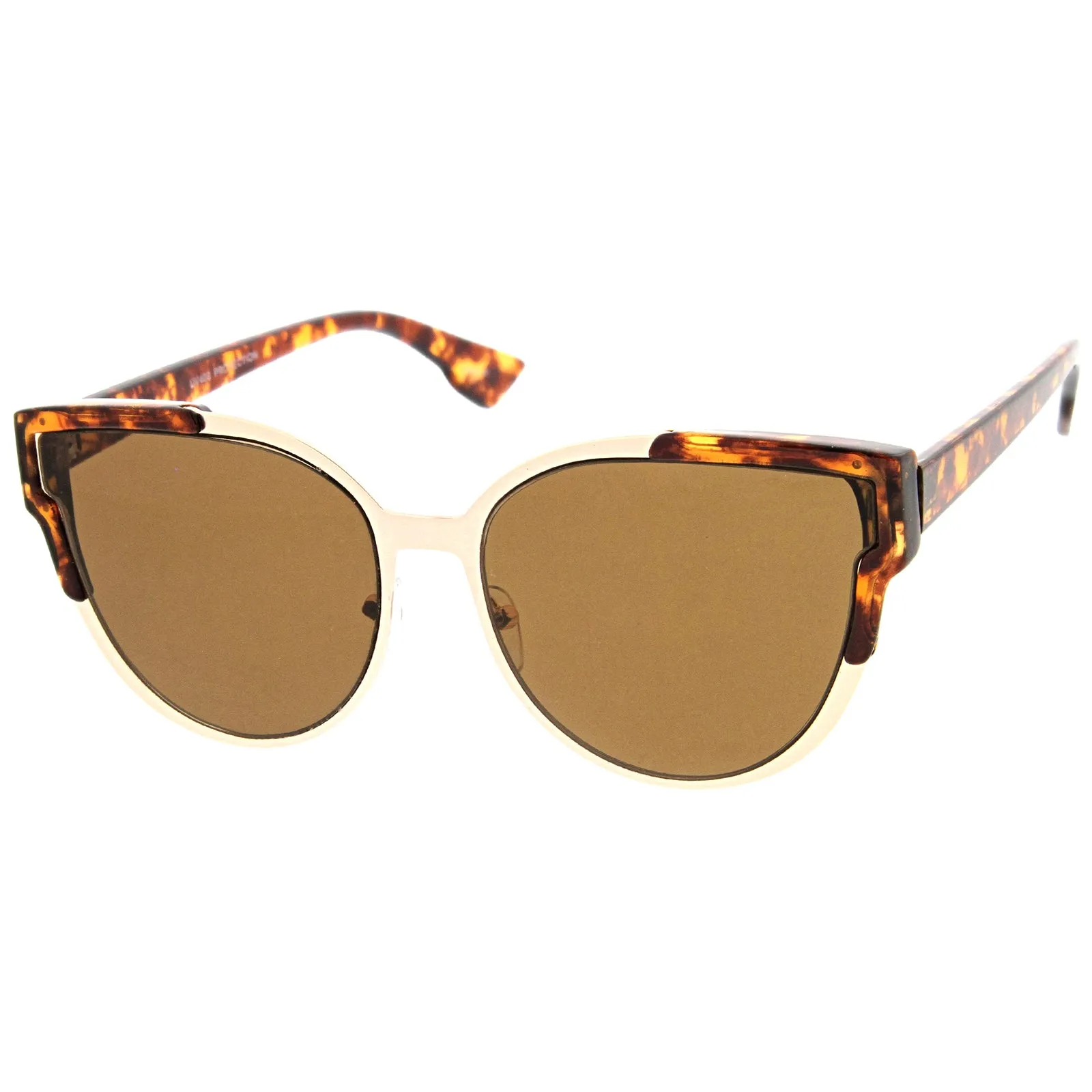 Women's Half Frame Flush Flat Lens Cat Eye Sunglasses A820 sold by ZeroUV product image thumbnail 2