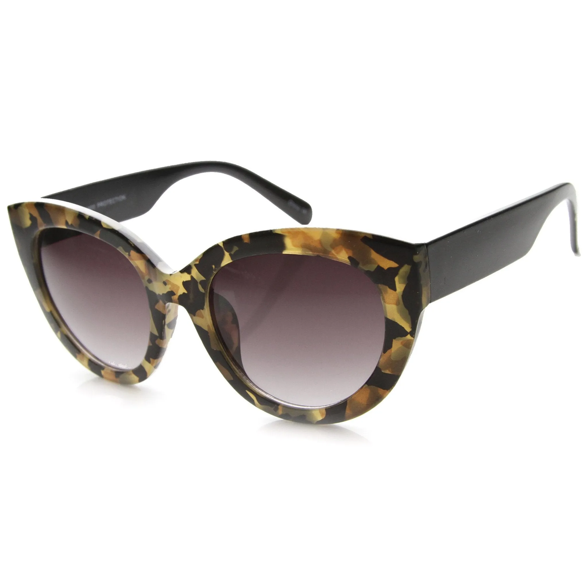 Women's Oversize Block Cut Marble Pattern Cat Eye Sunglasses 9827 sold by ZeroUV product image thumbnail 4