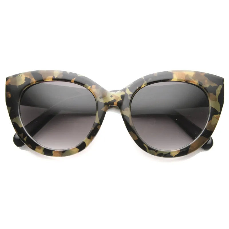 Women's Oversize Block Cut Marble Pattern Cat Eye Sunglasses 9827 sold by ZeroUV