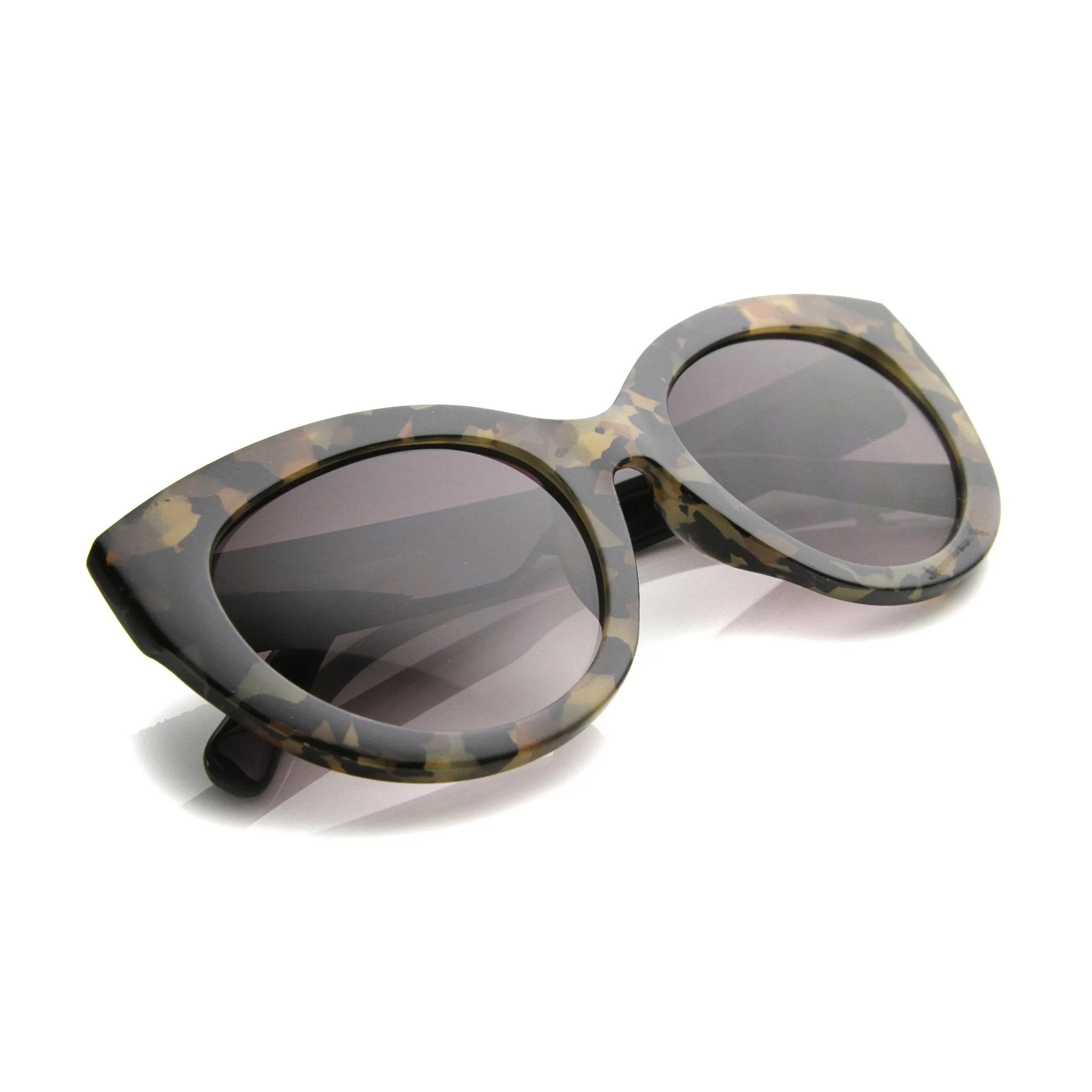 Women's Oversize Block Cut Marble Pattern Cat Eye Sunglasses 9827 sold by ZeroUV product image thumbnail 3