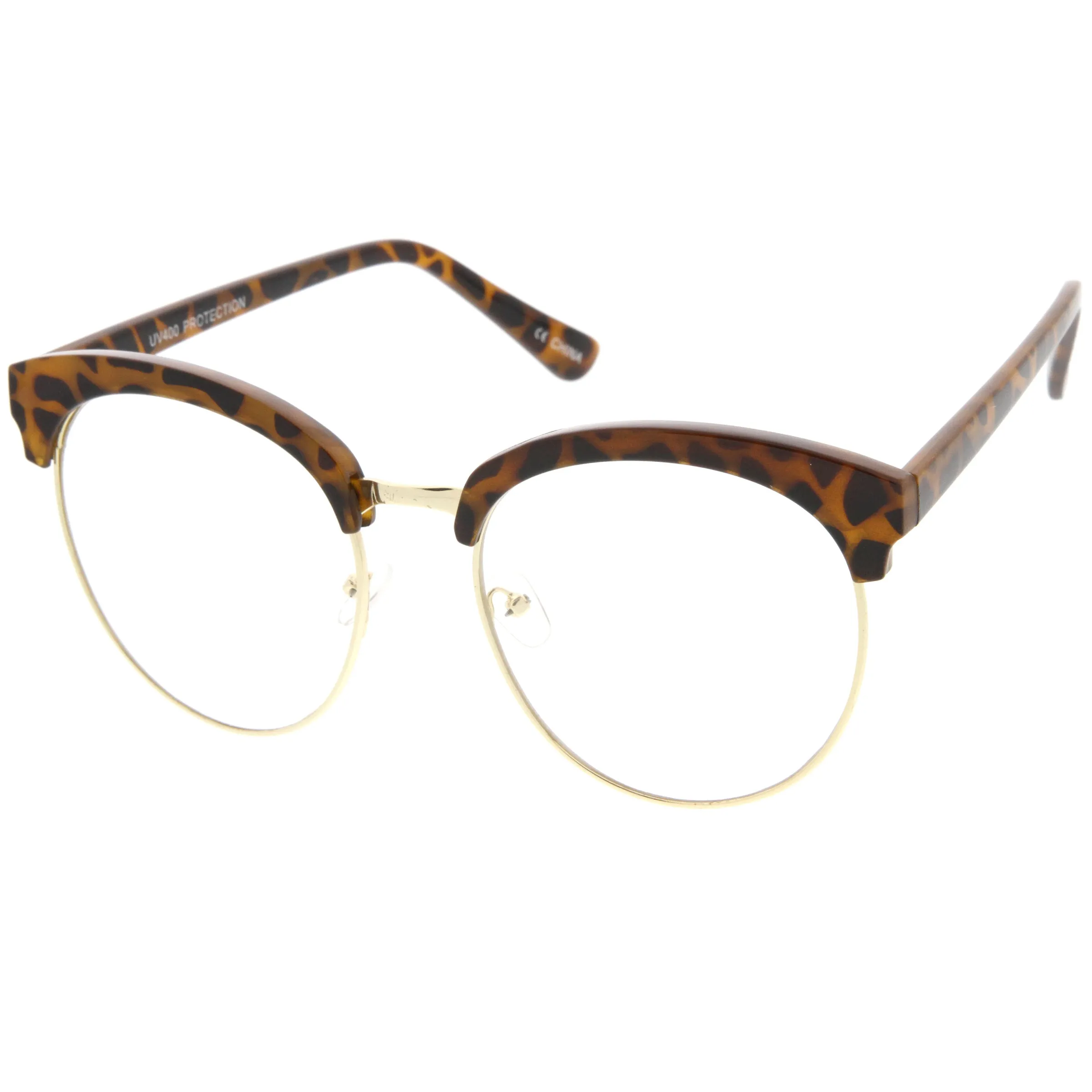 Women's Oversize Half Frame Clear Lens Glasses A650 sold by ZeroUV product image thumbnail 4