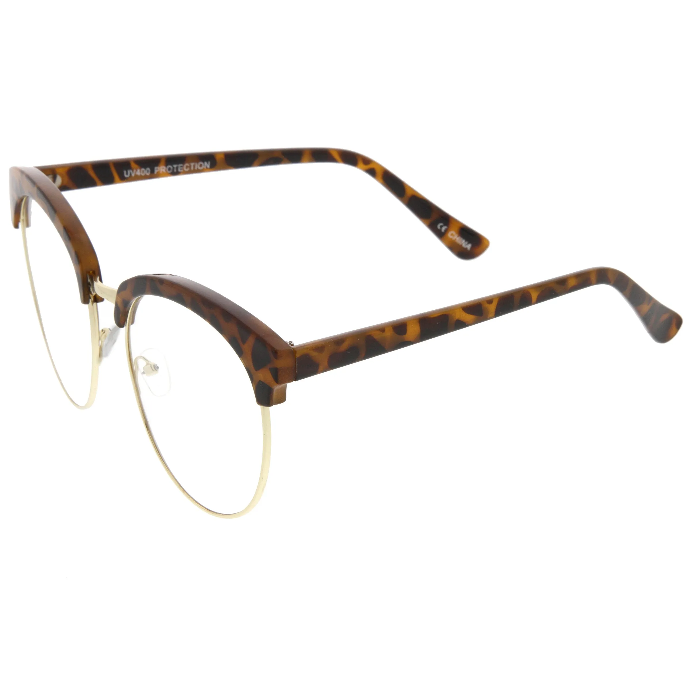 Women's Oversize Half Frame Clear Lens Glasses A650 sold by ZeroUV product image thumbnail 5