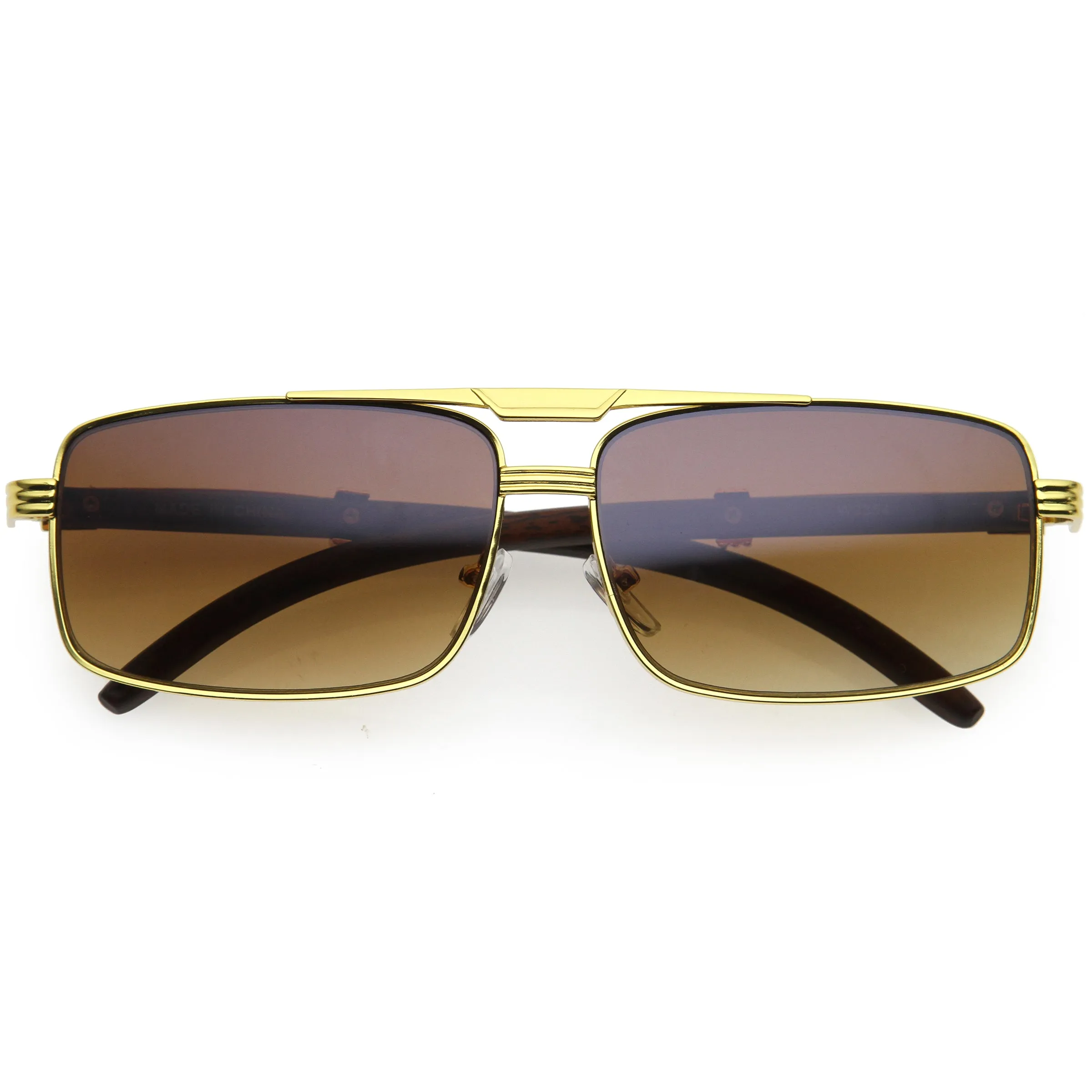 Classy Dapper Neutral Metal Crossbar Square Sunglasses D245 sold by ZeroUV product image thumbnail 4