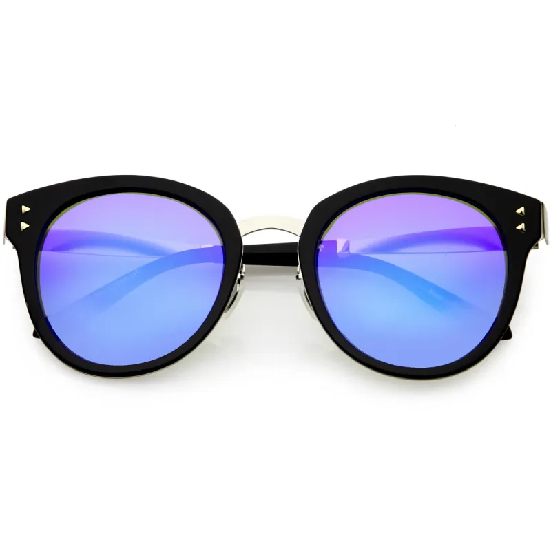 Women's Premium Horned Rim Mirrored Polarized Lens Sunglasses C830 sold by ZeroUV
