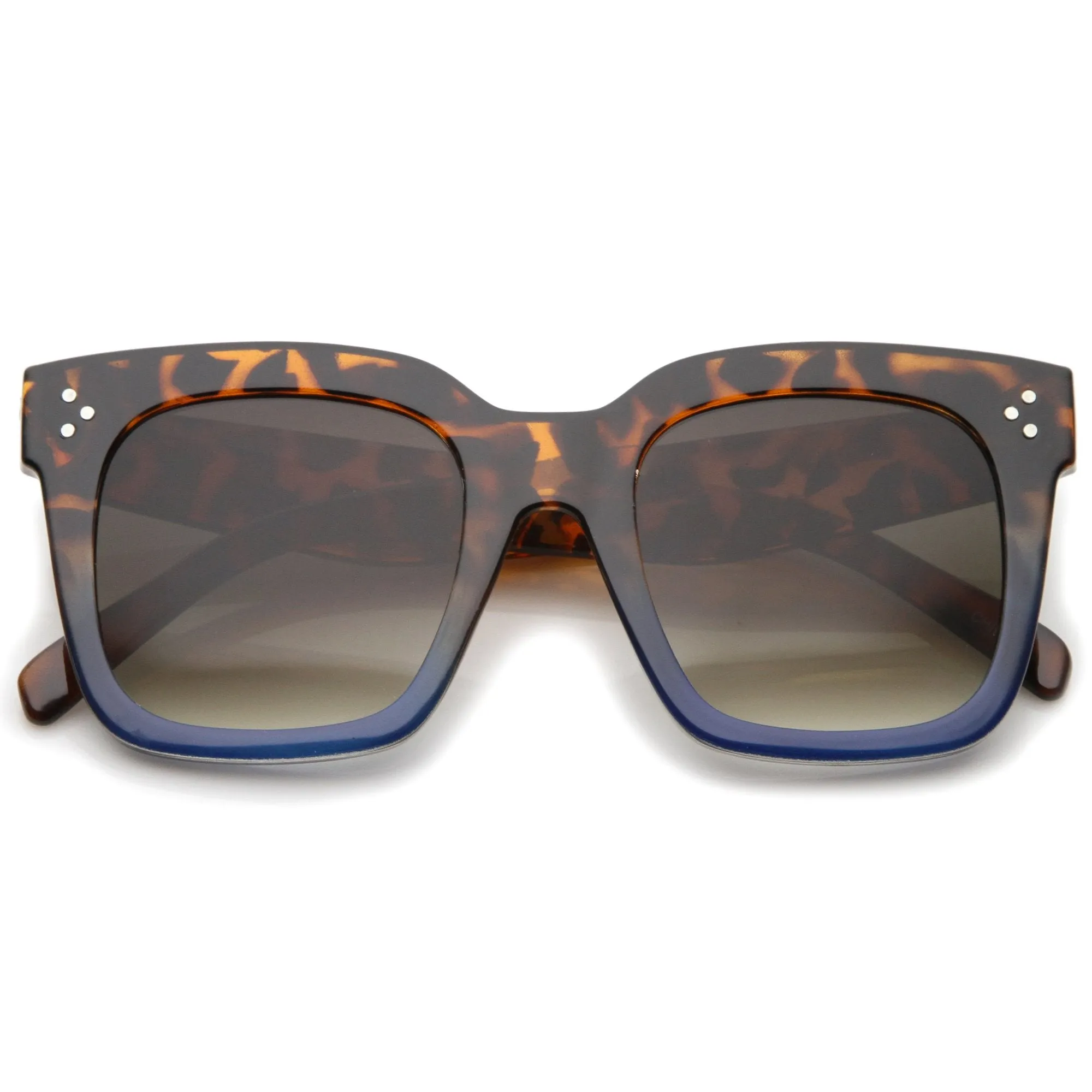 Bold Oversize Flat Mirror Lens Square Frame Horn Rimmed Sunglasses 50mm - A100 sold by ZeroUV