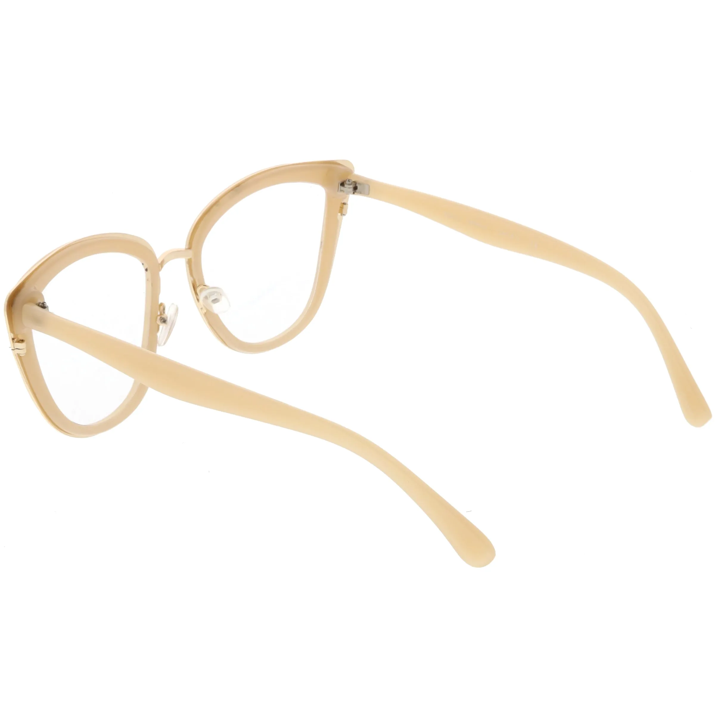 Oversize Rimmed Metal Cat Eye Clear Lens Glasses C490 sold by ZeroUV product image thumbnail 4