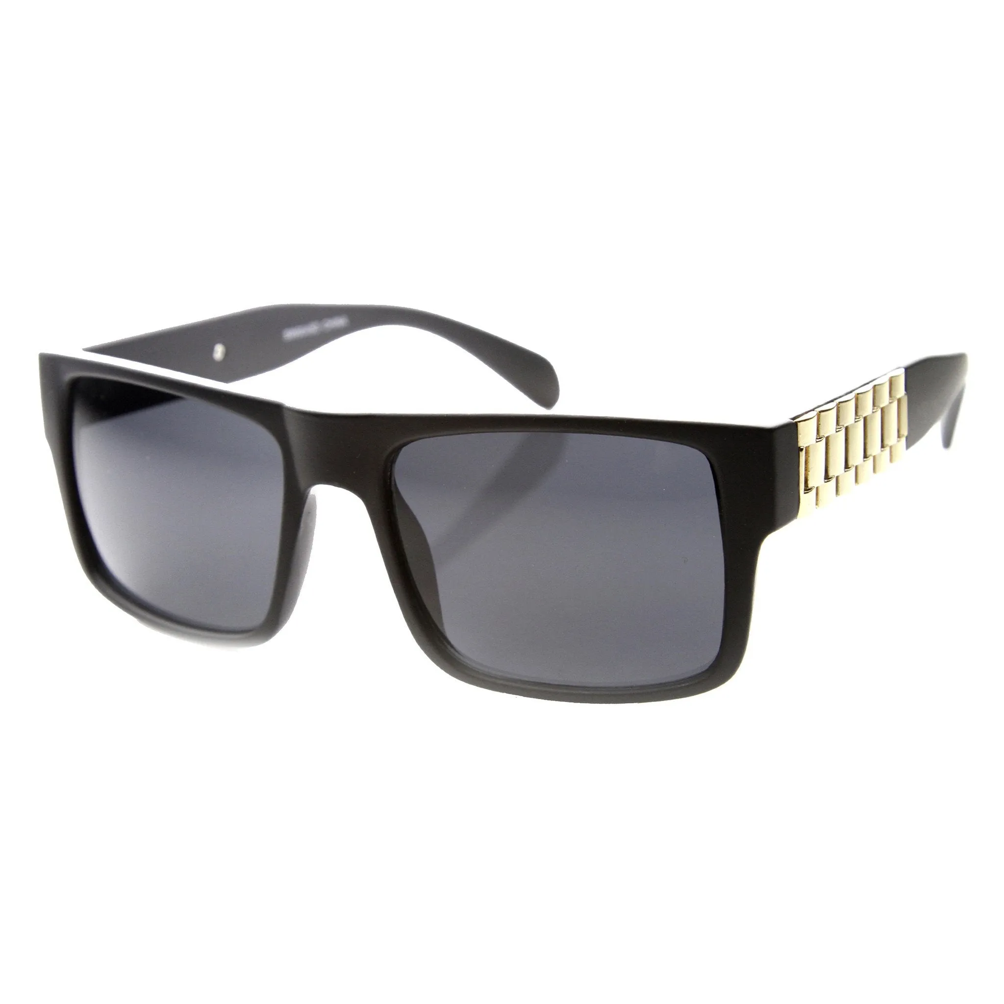 Retro Flat Top Watch Link Temple Aviator Sunglasses 9649 sold by ZeroUV product image thumbnail 2