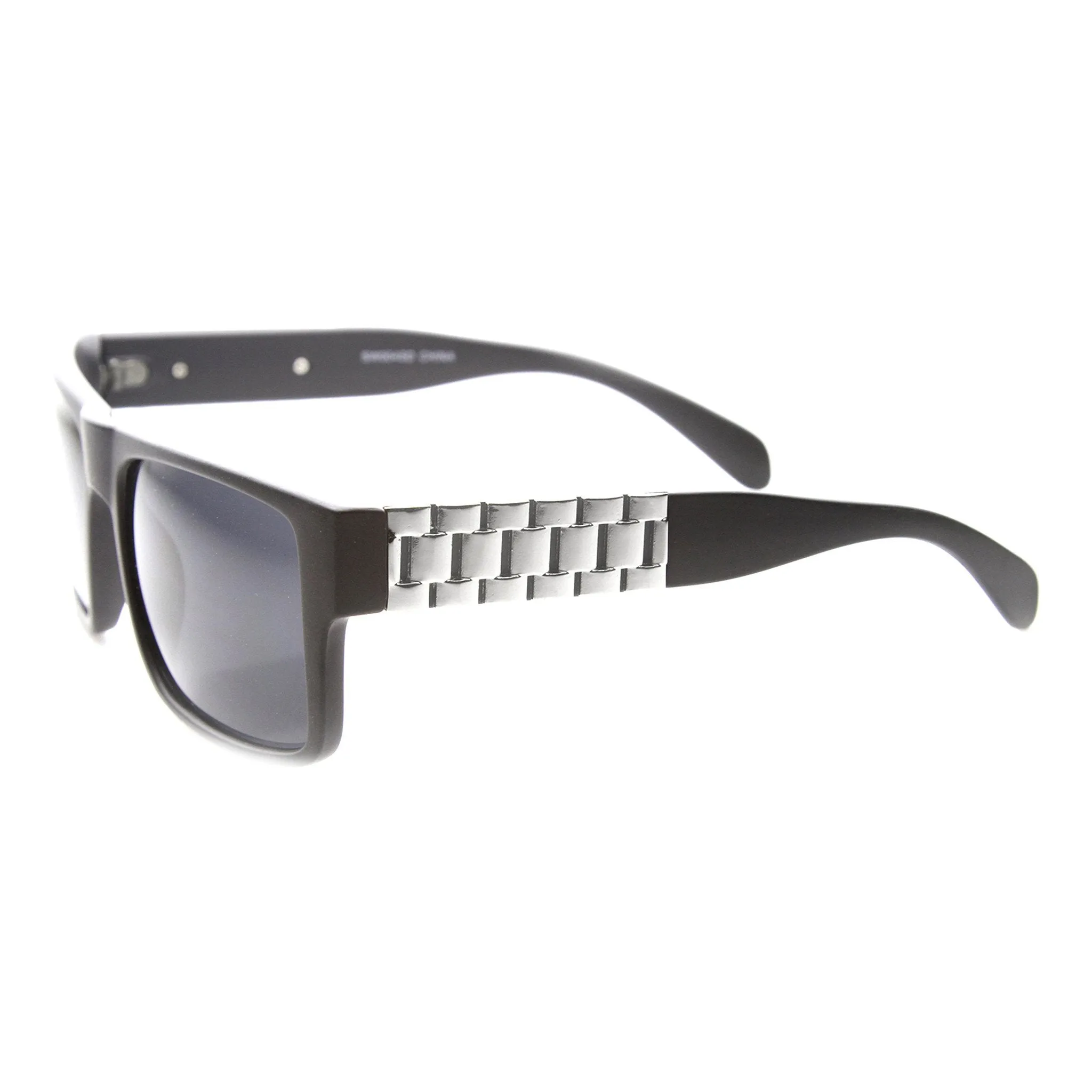 Retro Flat Top Watch Link Temple Aviator Sunglasses 9649 sold by ZeroUV product image thumbnail 4