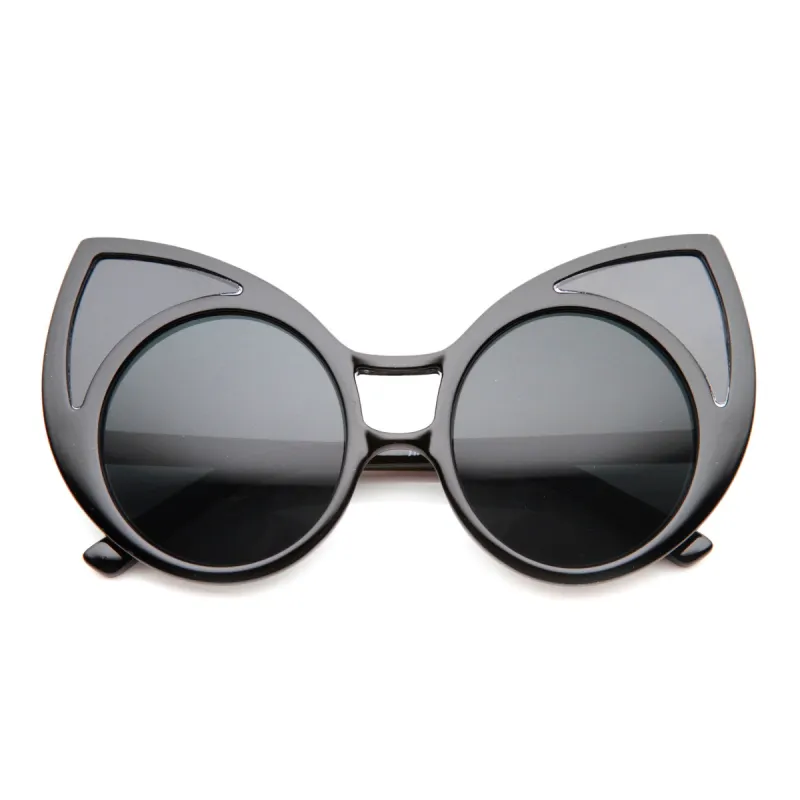 Women's Trendy Oversize Round Cat Eye Window Sunglasses 9766 sold by ZeroUV