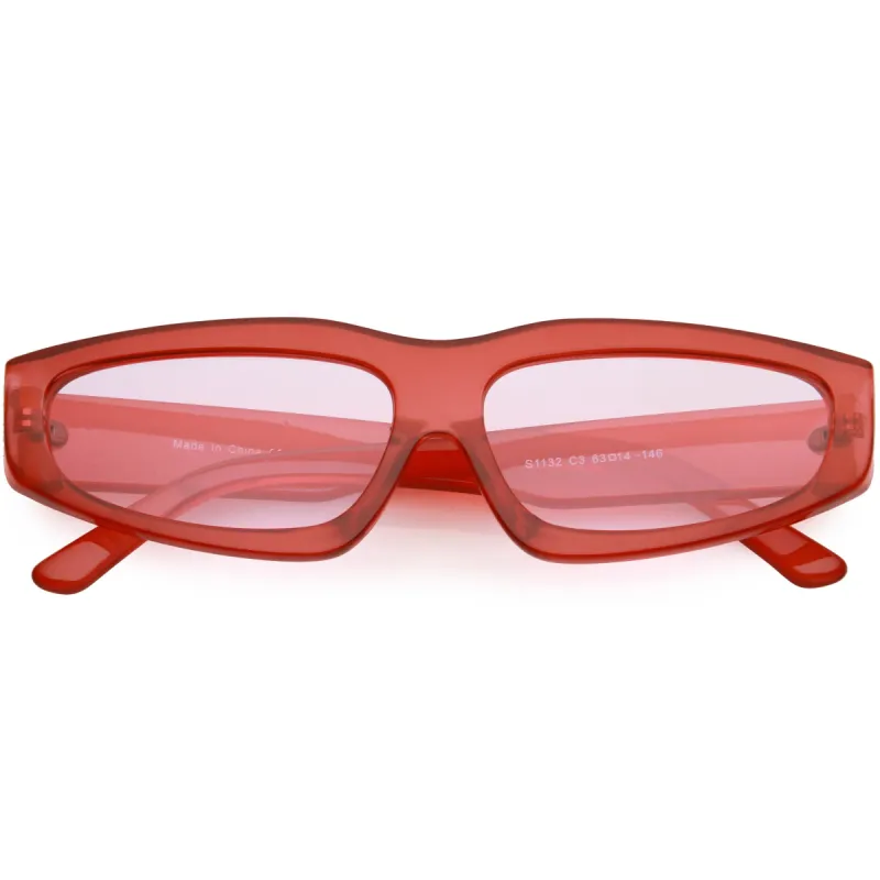 Retro Fashion 90s Style Thick Frame Plastic Rectangle Sunglasses C979 sold by ZeroUV