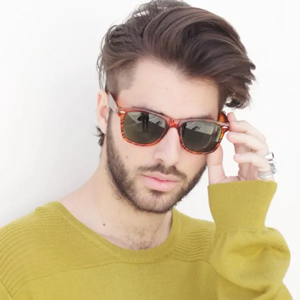 Iconic Classic Brown Stripe Horned Rim Sunglasses With G15 Glass Lens 9202 sold by ZeroUV product image thumbnail 5