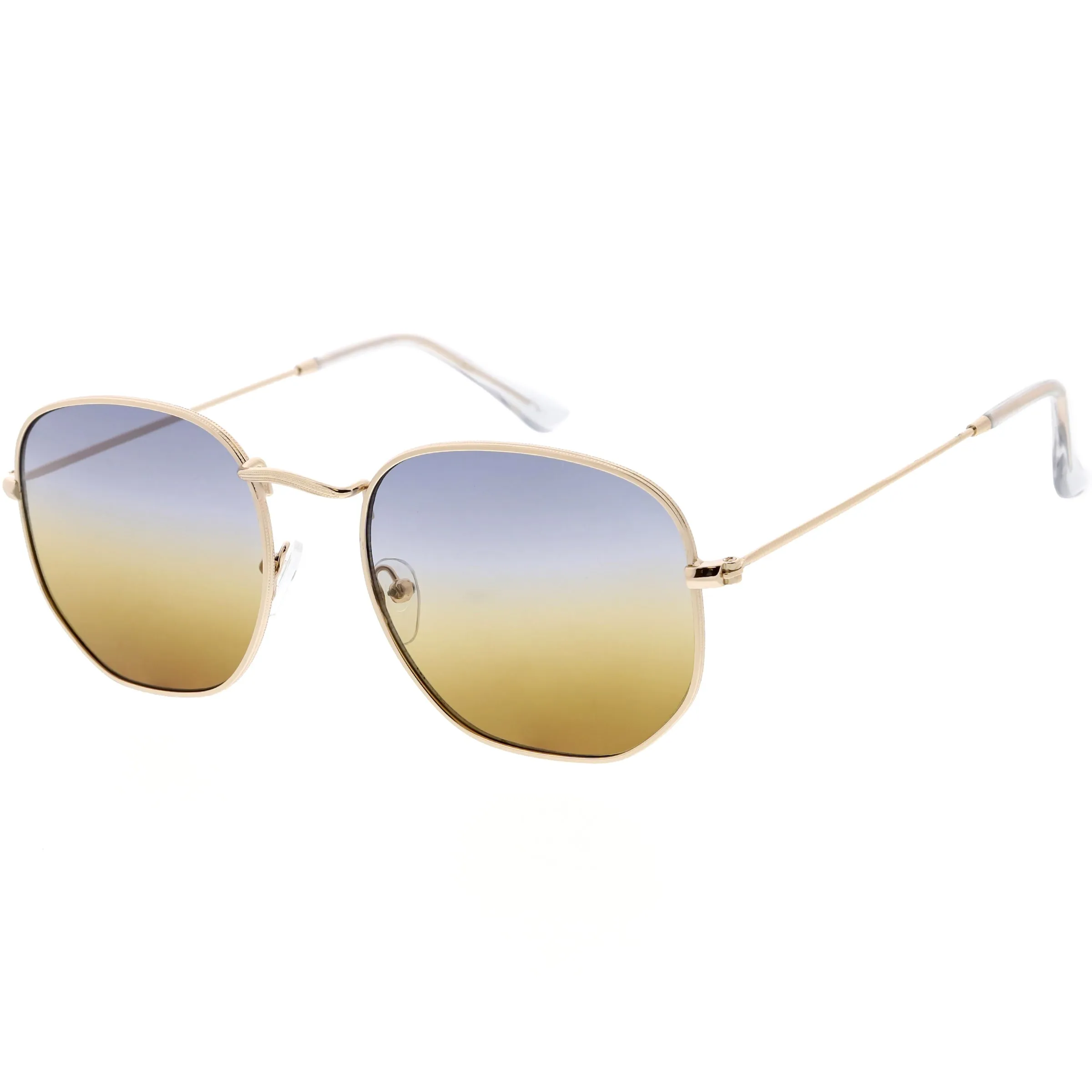 Retro Geometric Gradient Dual Color Metal Flat Lens Sunglasses C946 sold by ZeroUV product image thumbnail 2