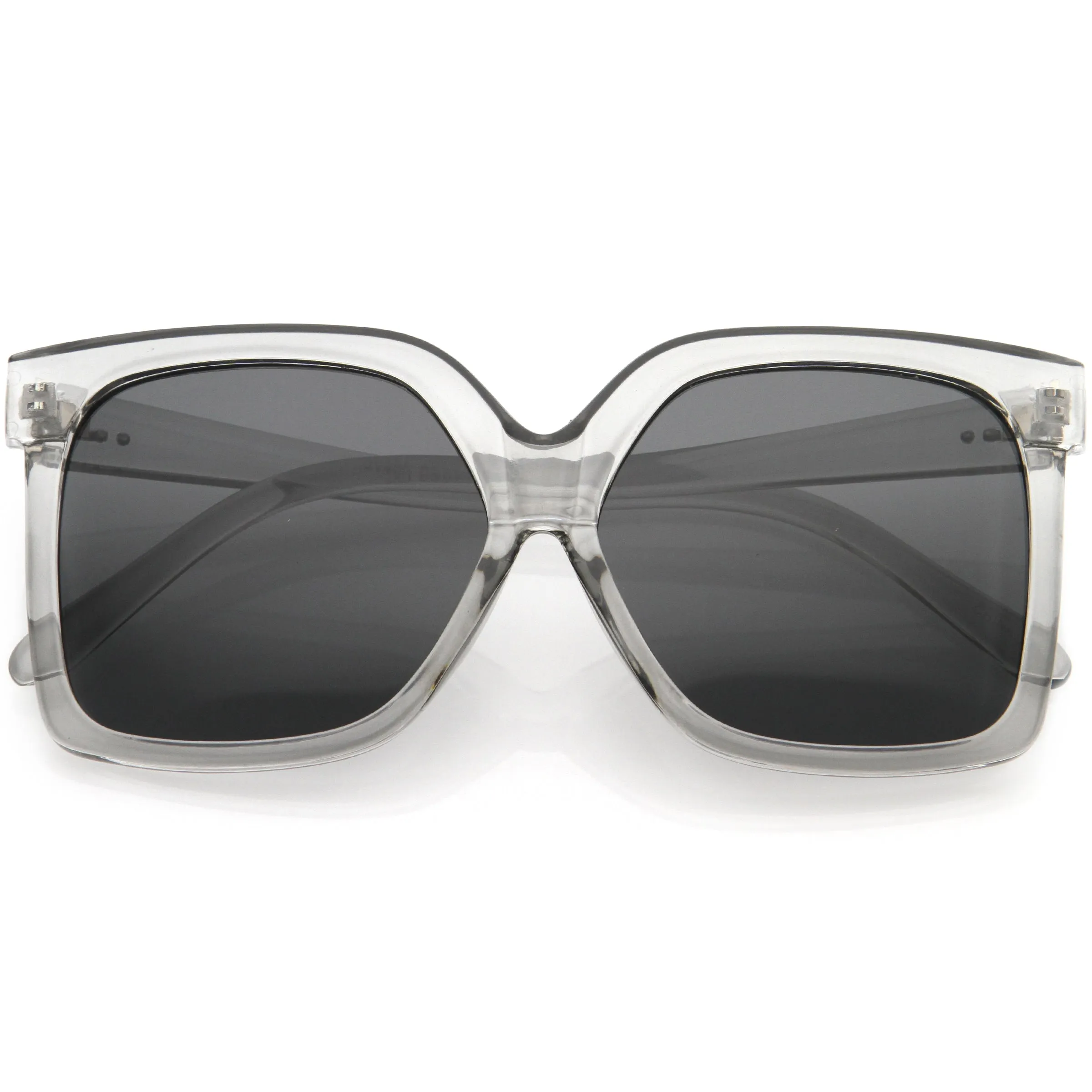 Elegant Neutral Colored Flat Lens Square Oversize Sunglasses D099 sold by ZeroUV