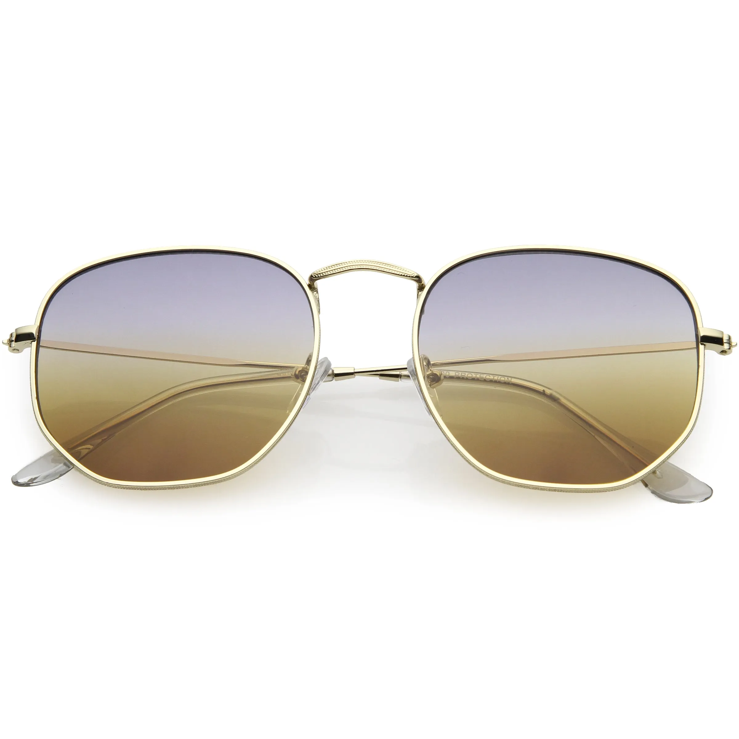 Retro Geometric Gradient Dual Color Metal Flat Lens Sunglasses C946 sold by ZeroUV