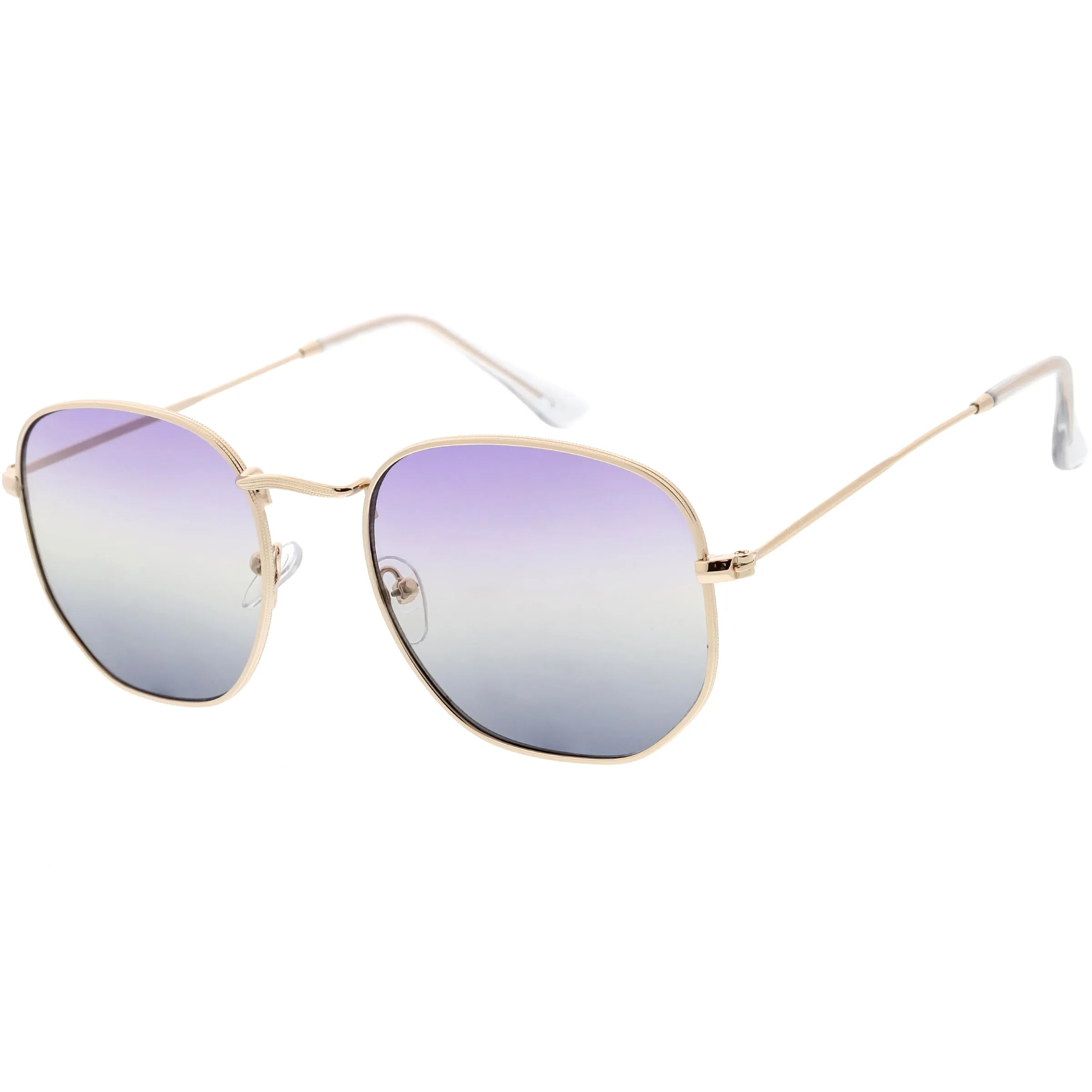 Retro Geometric Gradient Dual Color Metal Flat Lens Sunglasses C946 sold by ZeroUV product image thumbnail 5