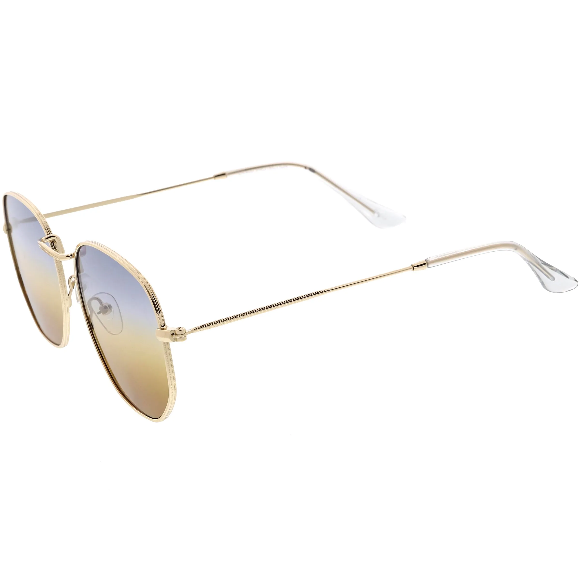 Retro Geometric Gradient Dual Color Metal Flat Lens Sunglasses C946 sold by ZeroUV product image thumbnail 3