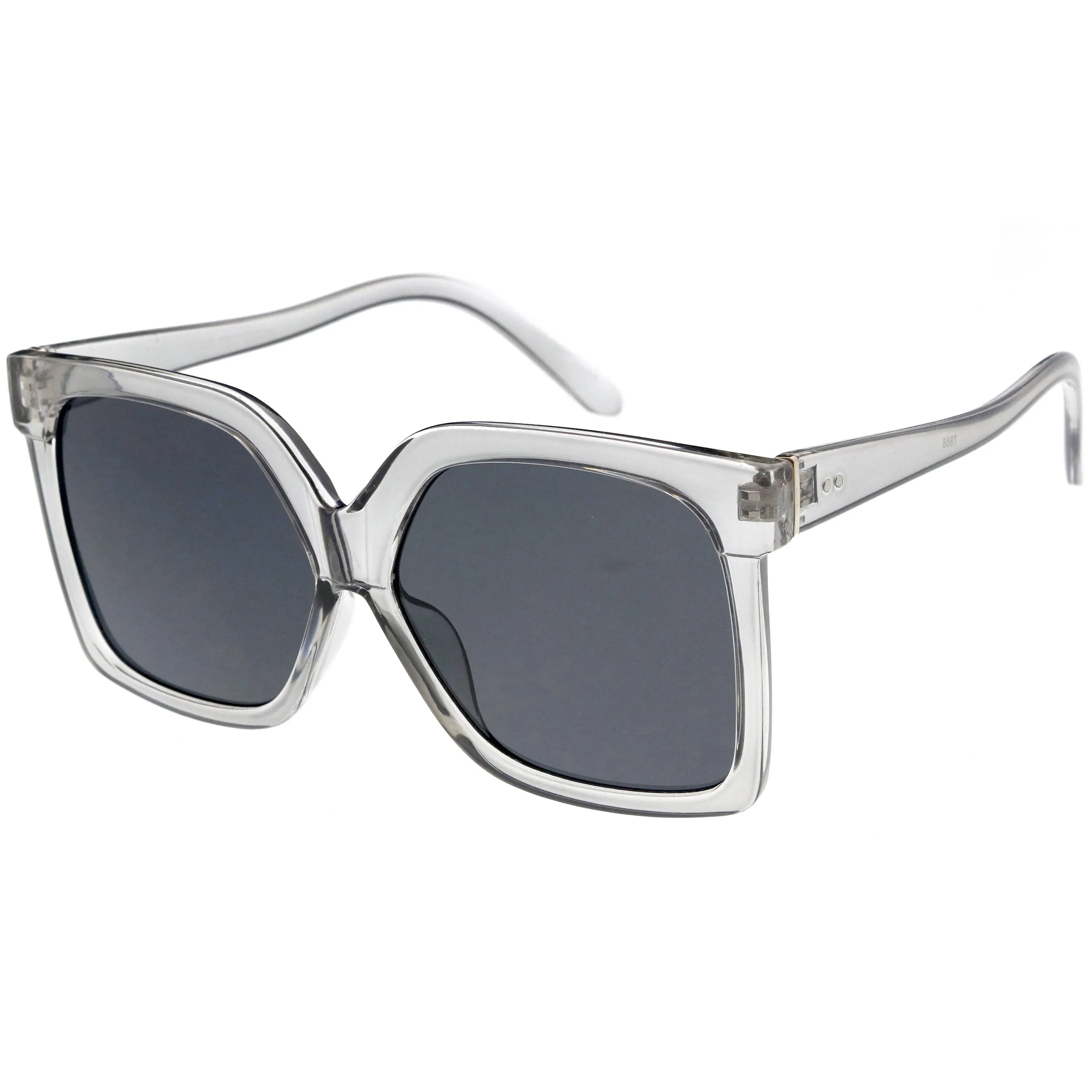 Elegant Neutral Colored Flat Lens Square Oversize Sunglasses D099 sold by ZeroUV product image thumbnail 2