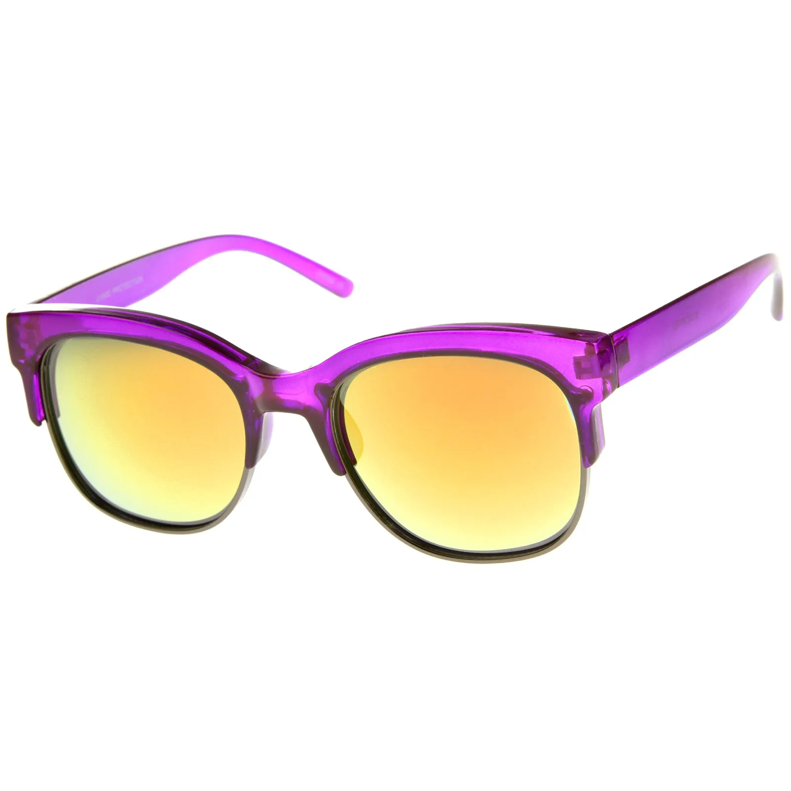 Translucent Colorful Half Frame Mirror Lens Sunglasses A249 sold by ZeroUV product image thumbnail 2