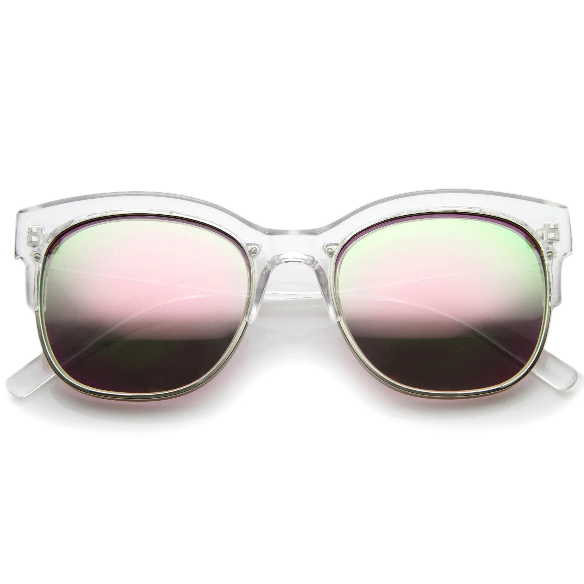 Translucent Colorful Half Frame Mirror Lens Sunglasses A249 sold by ZeroUV product image thumbnail 5