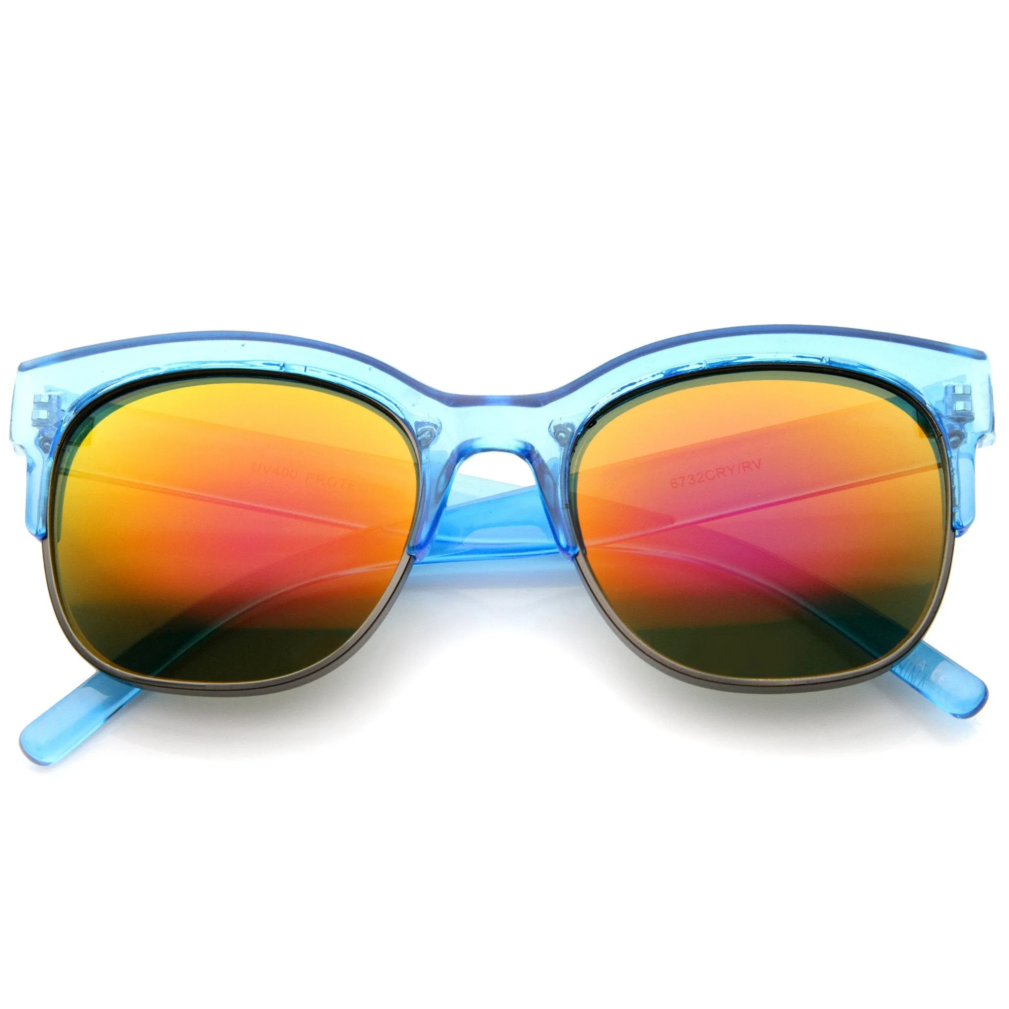 Translucent Colorful Half Frame Mirror Lens Sunglasses A249 sold by ZeroUV product image thumbnail 3