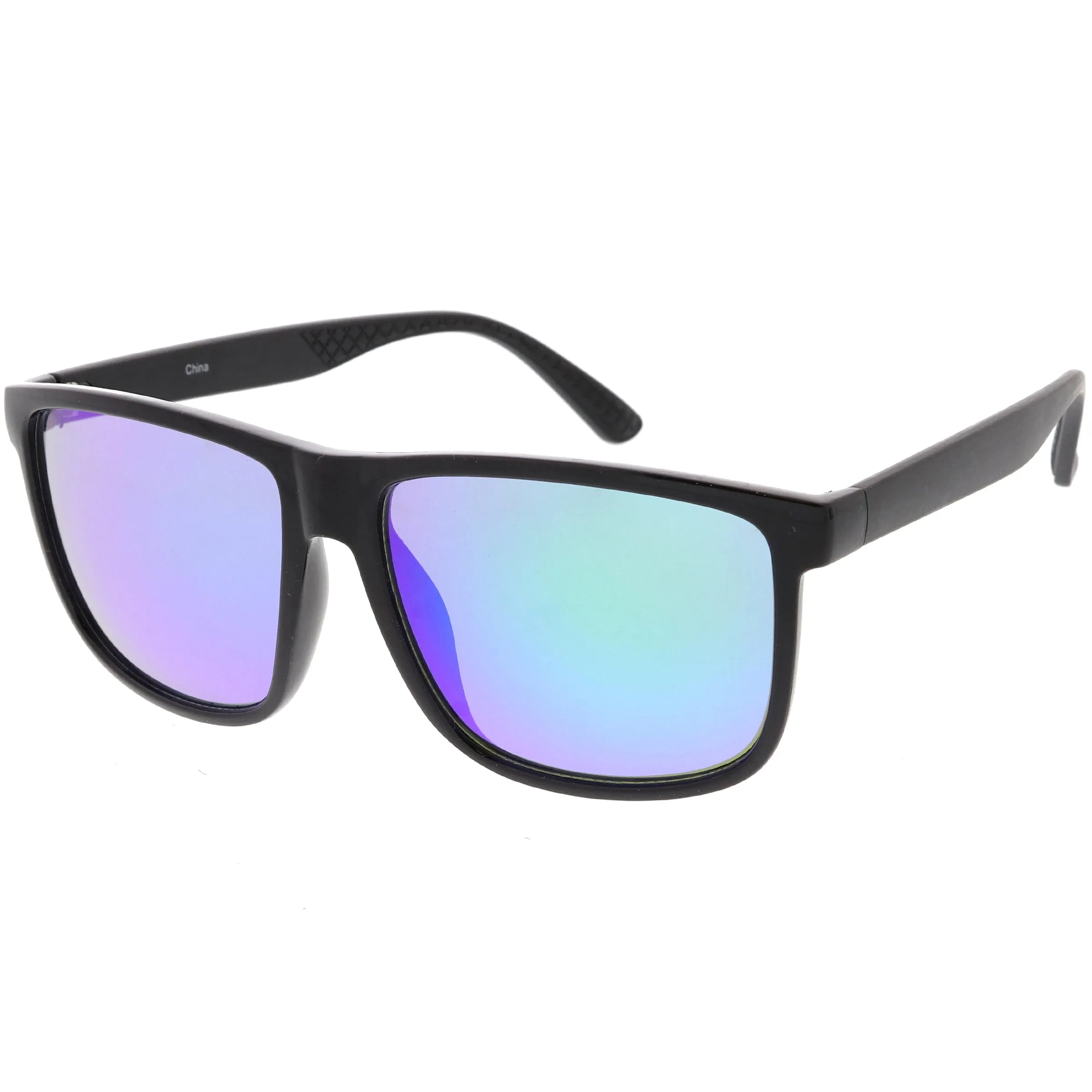 Men's Oversize Horned Rim Mirrored Lens Aviator Sunglasses C689 sold by ZeroUV product image thumbnail 2