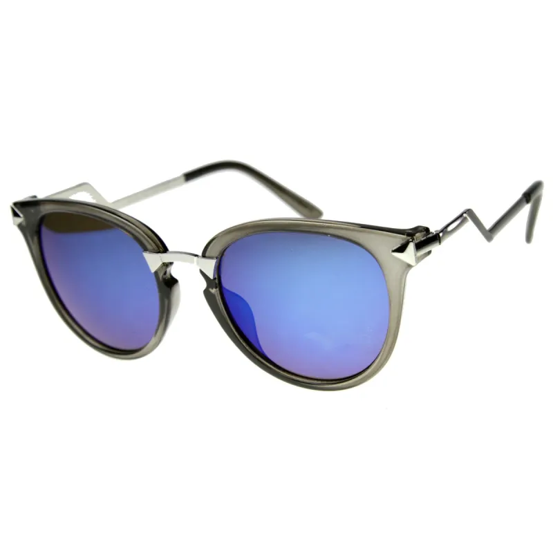 Women's Trendy Flash Mirror Lens Lightning Temple Sunglasses 9834 sold by ZeroUV