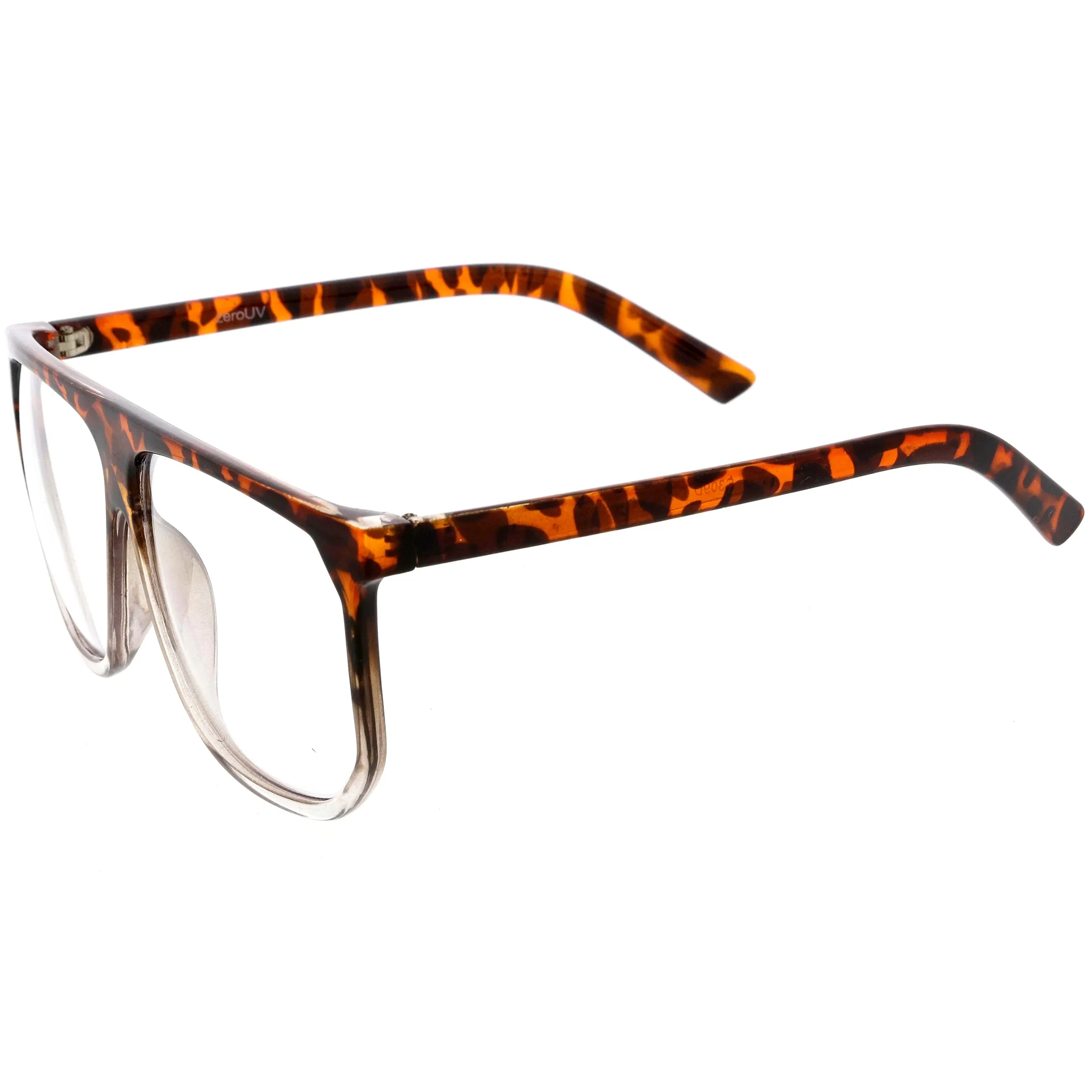 Oversize Flat Top Hipster Clear Lens Aviator Glasses C937 sold by ZeroUV product image thumbnail 3