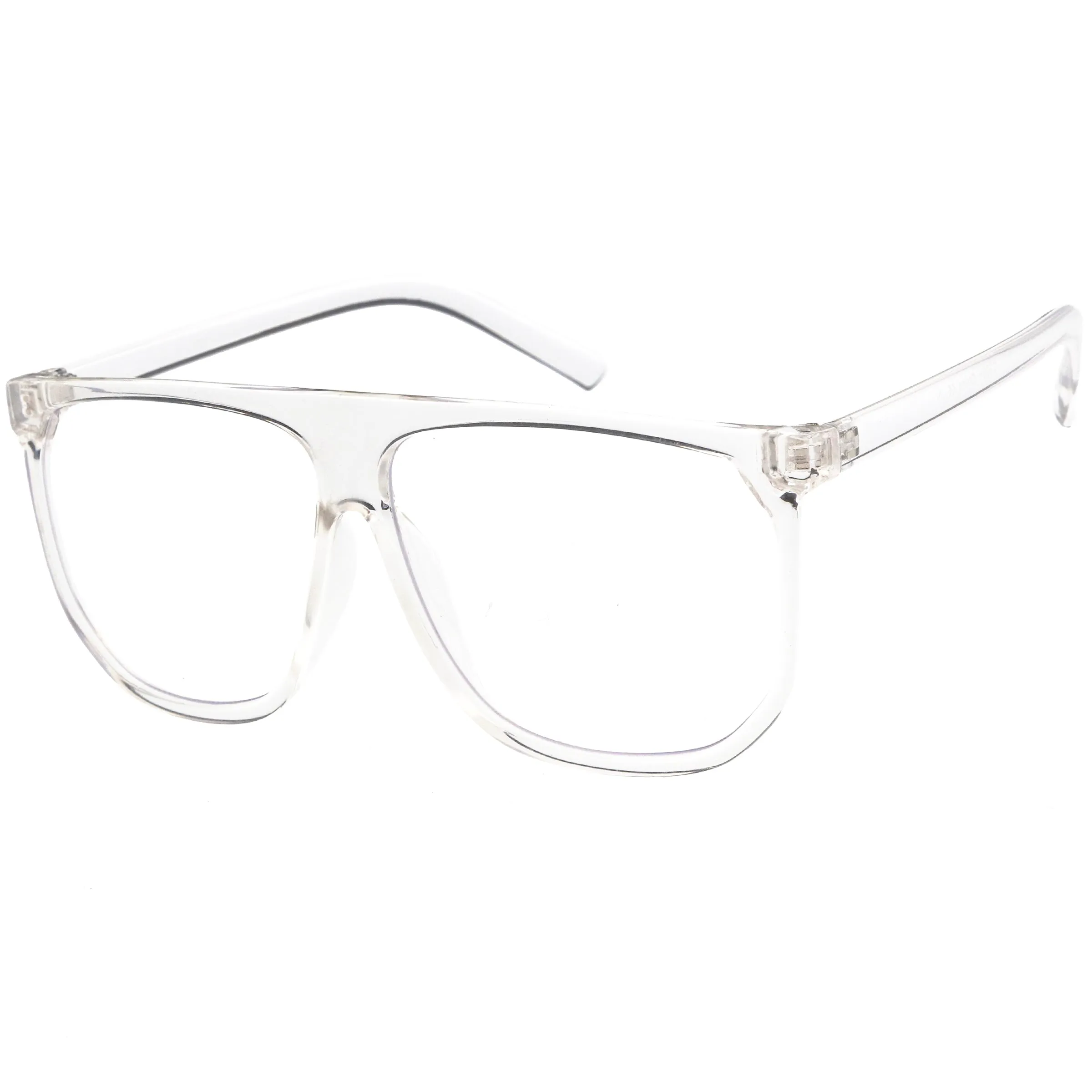 Oversize Flat Top Hipster Clear Lens Aviator Glasses C937 sold by ZeroUV product image thumbnail 5