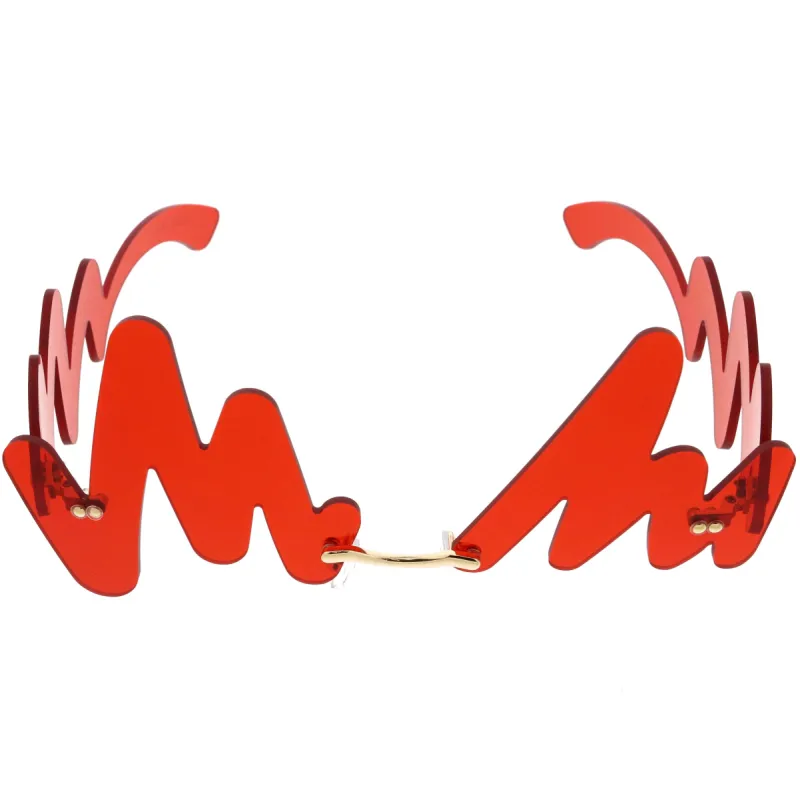 Mod Chunky 90s Inspired Full Rimless Signature Sunglasses D082 sold by ZeroUV