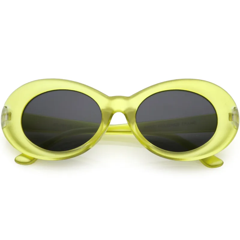 Retro 1990's Fashion Transparent Thick Clout Goggle Oval Sunglasses C506 sold by ZeroUV
