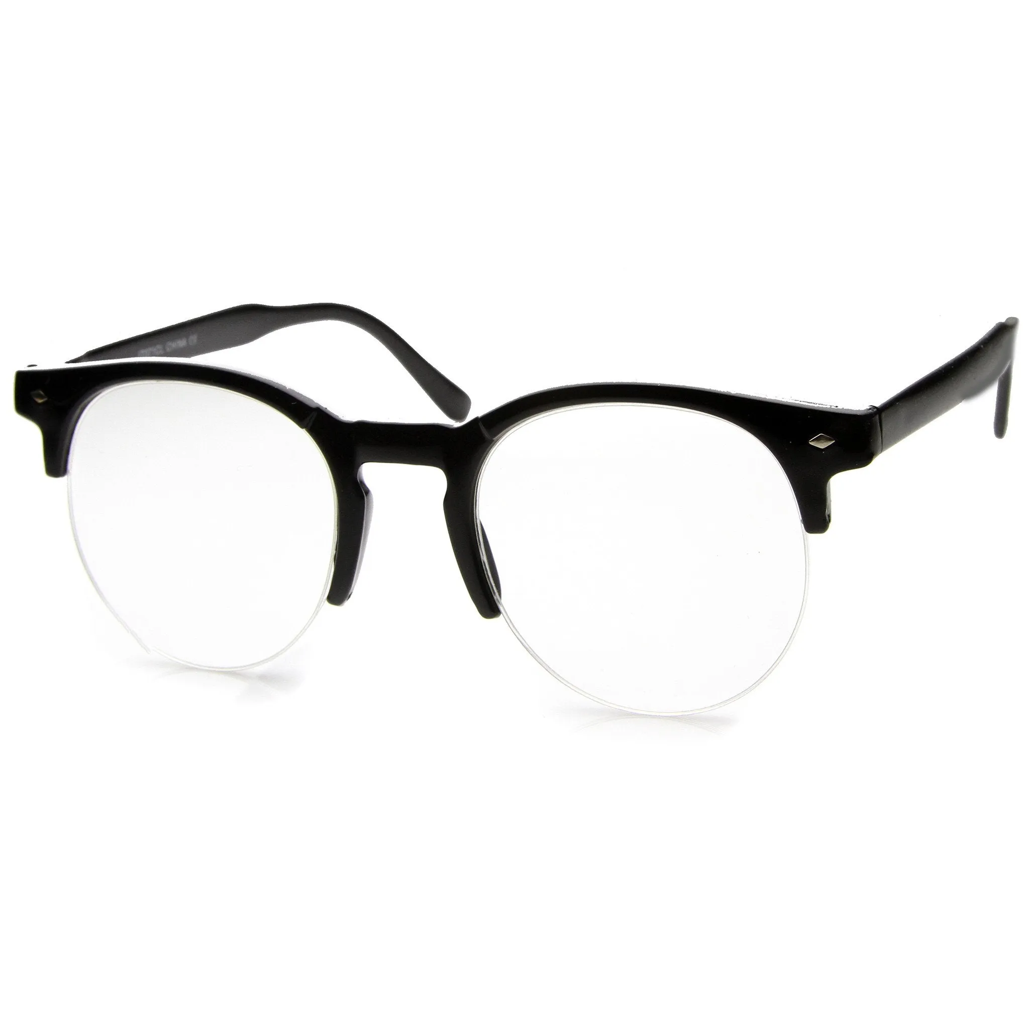 Indie Dapper Round Half Frame Clear Lens Glasses A061 sold by ZeroUV product image thumbnail 2