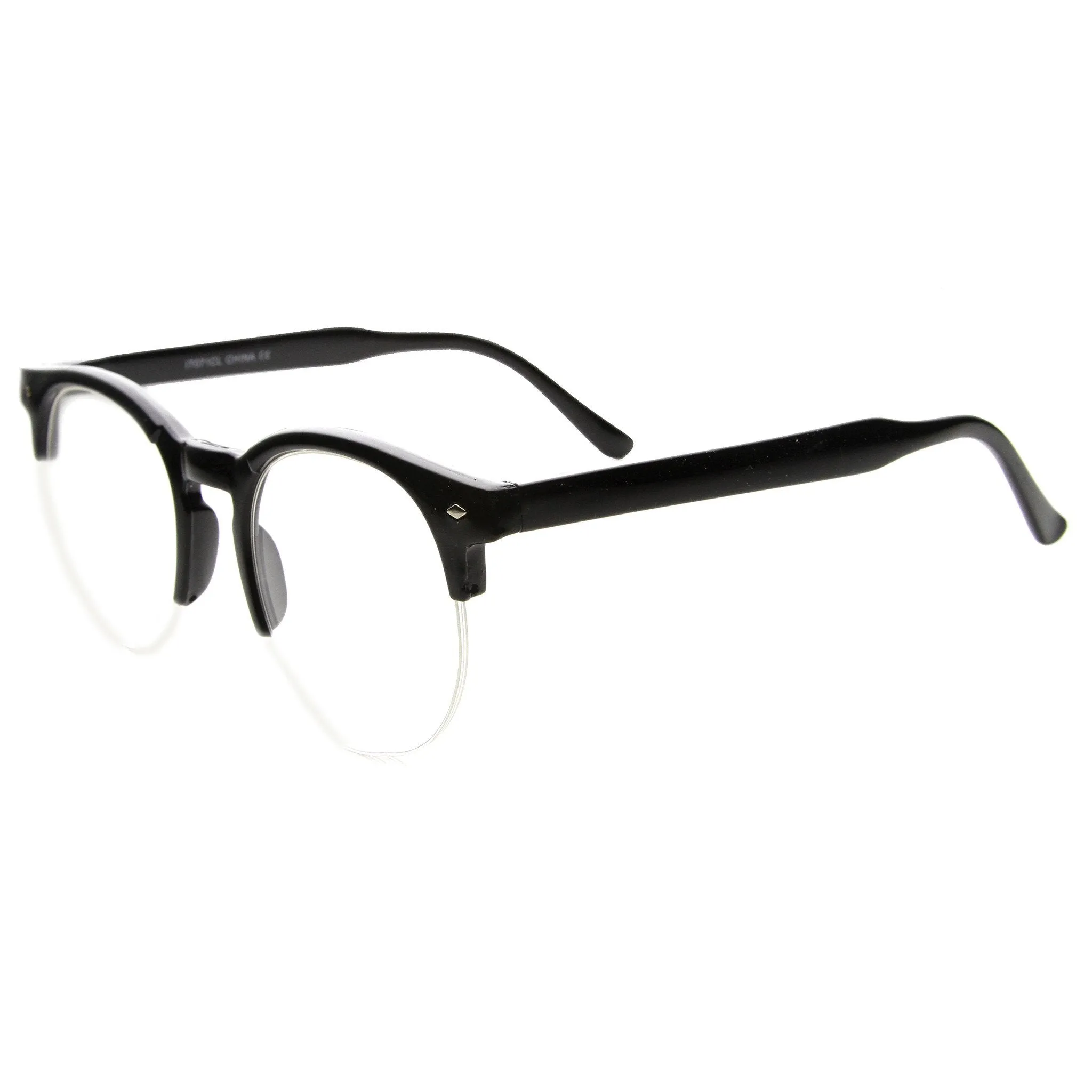 Indie Dapper Round Half Frame Clear Lens Glasses A061 sold by ZeroUV product image thumbnail 3